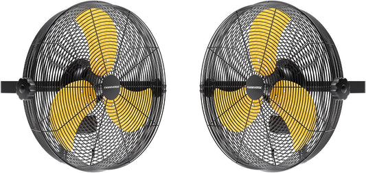 2PCS 14 Inch Wall Fan Pro Series - Waterproof Motor High Velocity Wall Mount Fans for Commercial, Residential, Warehouse, Covered Patio, Shop, Garage, Barn 3 Speed 3000 CFM UL Safety Listed