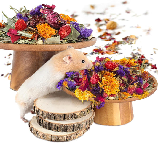 Natural Ear of Grain Flower&Herb Bedding Mate Habitat Decor, Adding Fun Hamster Accessories for Hamsters Gerbils Lemming