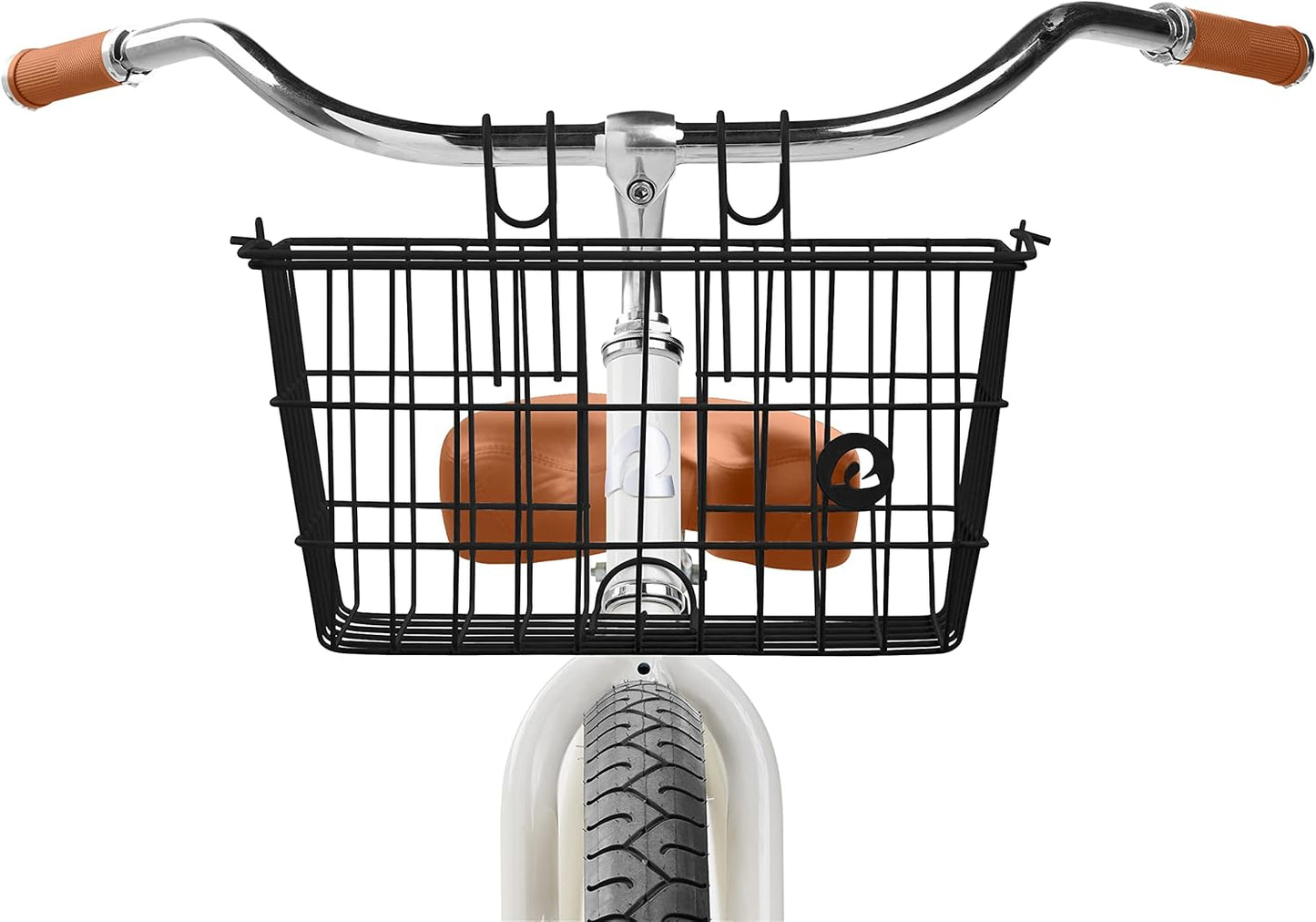 Retrospec Apollo-Lite Lift-Off Bike Basket - Detachable Steel Handlebar Basket with Carrying Handle for Commuting, Shopping & Beach Trips - 14.5in x 9.5in Weather-Resistant Biking Gear