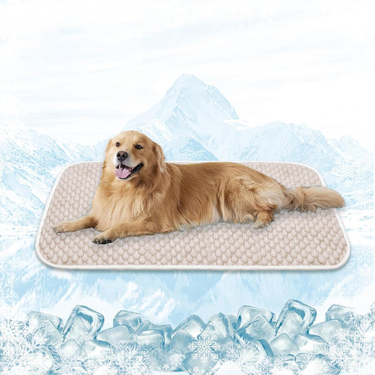 MICROCOSMOS Pet Cooling Mat & Sleeping Pad- Breathable Bubble Surface, EZ Clean. Keep Cooling for Pets, Kids and Adults in Summer.(Brown, 59" x 40")
