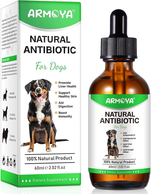 Natural Antibiotics for Dogs - Dog Antibiotics - Antibiotics for Dogs - Pet Antibiotics - Natural Antibiotics for Dogs - Organic Ingredients - Dog Multivitamin 60ml