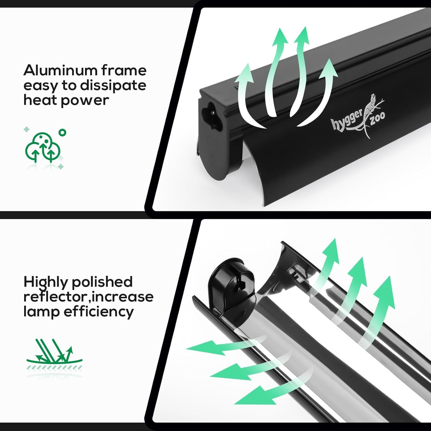 T5 Reptile Light Fixture Combo Kit 8W Light Fixture Reptile Terrarium Hood 10.0 UVB Light Bulb Fluorescent Tube Ideal for Tropical and Deserts Such as Bearded Dragon Lizards and Tortoises