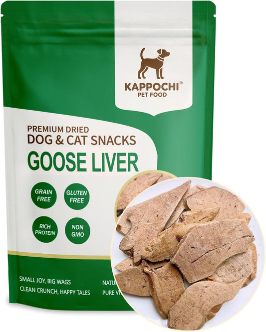 Freeze-Dried Goose Liver Dog Treats, 3.5oz(100.0g), 100% Single Ingredient, High Protein Training Treats, Natural & Raw, No Additives, Grain Free, Gluten Free