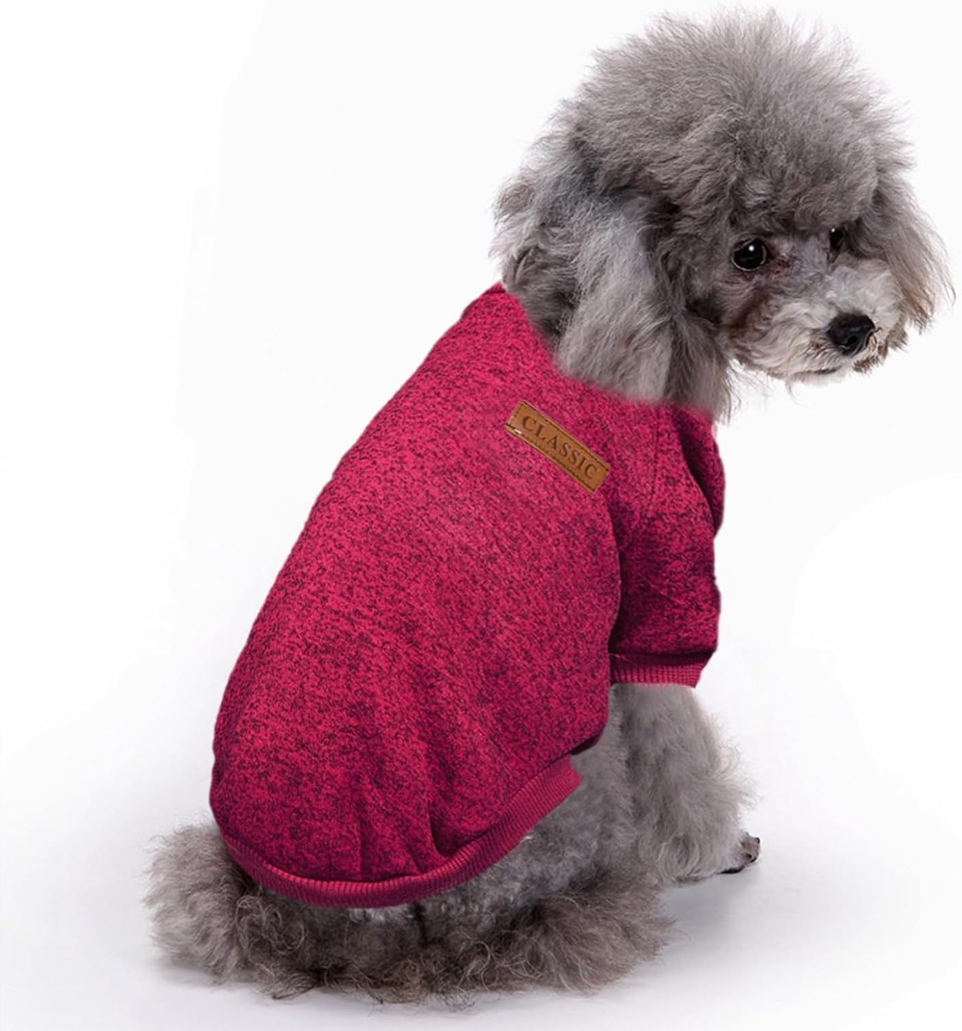 Jecikelon Dog Clothes Dogs Sweater Soft Puppies Clothing Winter Puppy Sweaters Warm Outfit for Dogs Small XXS XS Cat Apparel (Wine red, L)