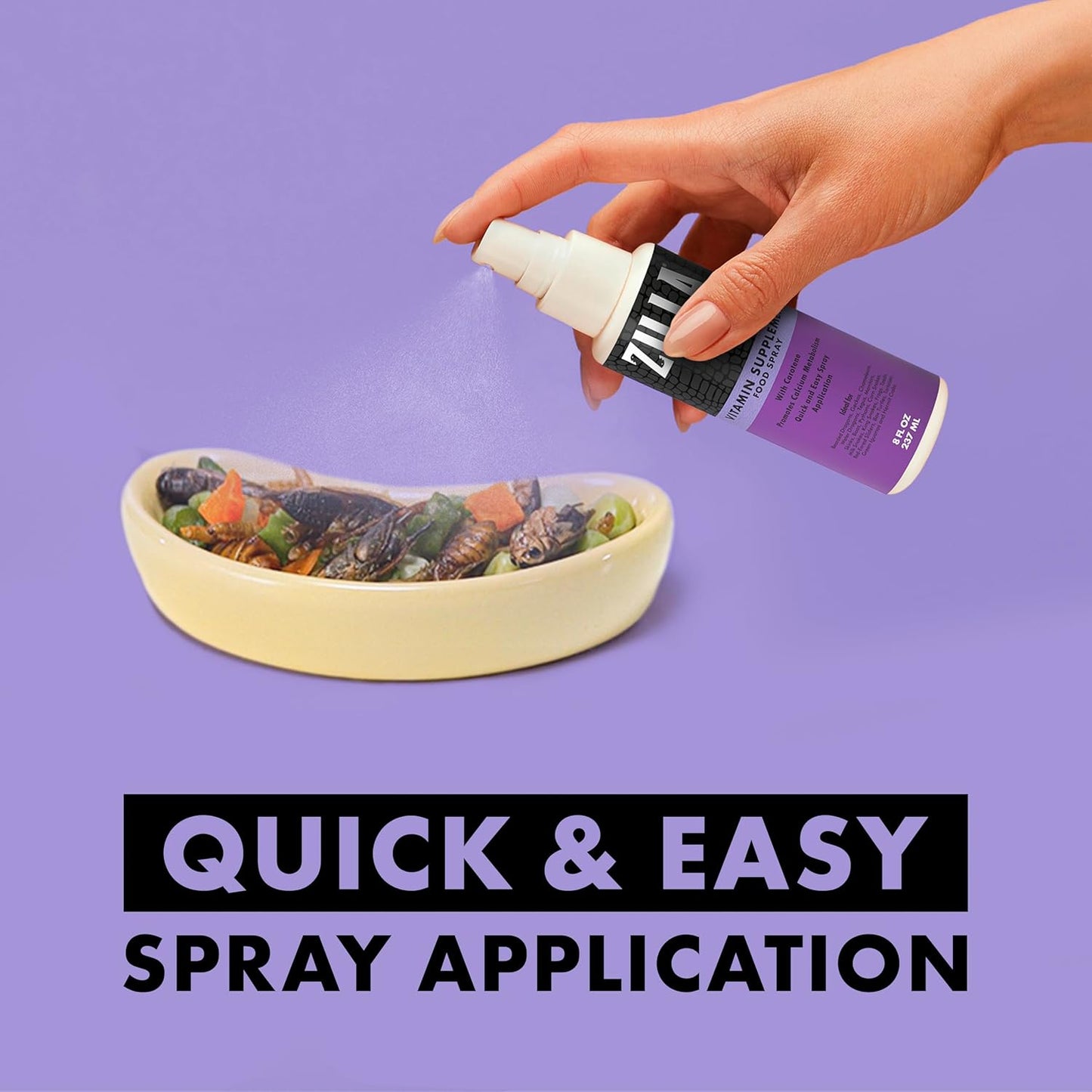 Zilla Vitamin Supplement Food Spray, with Carotene, Spray-on Multivitamin Supplement for Reptiles