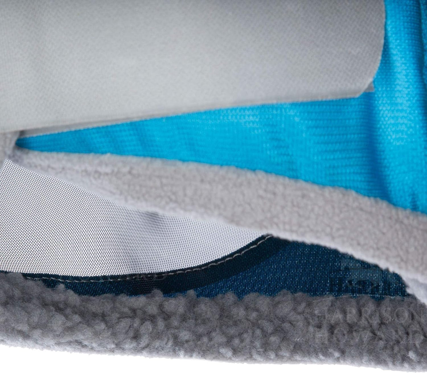 Harrison Howard CareMaster Pro Luminous Horse Fly Mask Large Eye Space Standard with Ears UV Protection for Horse Sky Blue M Cob