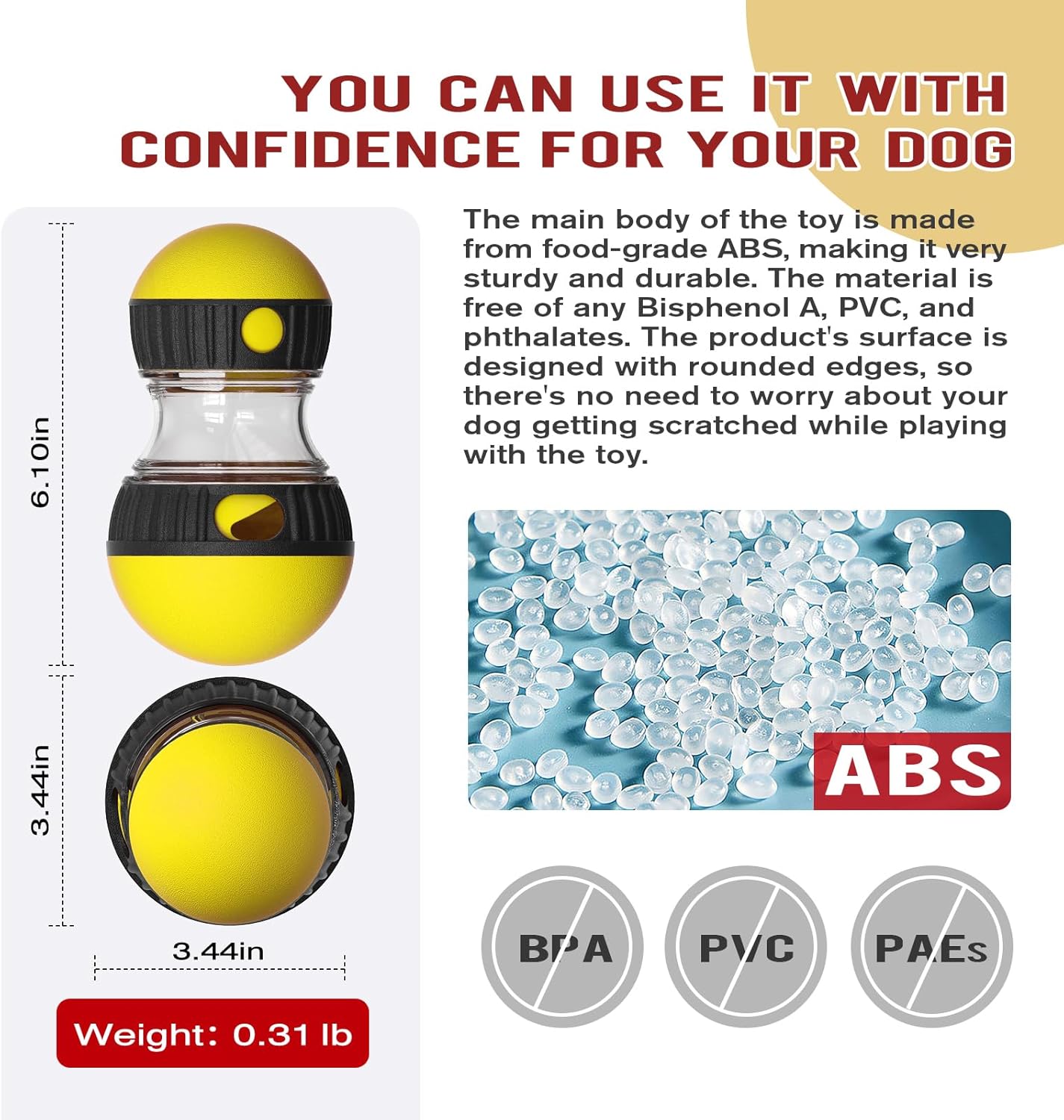 Dog Interactive Toys Dogs Puzzles Feeder Adjustable Food Dispensing Treat Dispenser Slow Feeding for IQ/Physical Training and Brain Stimulation Large Medium Small Dog