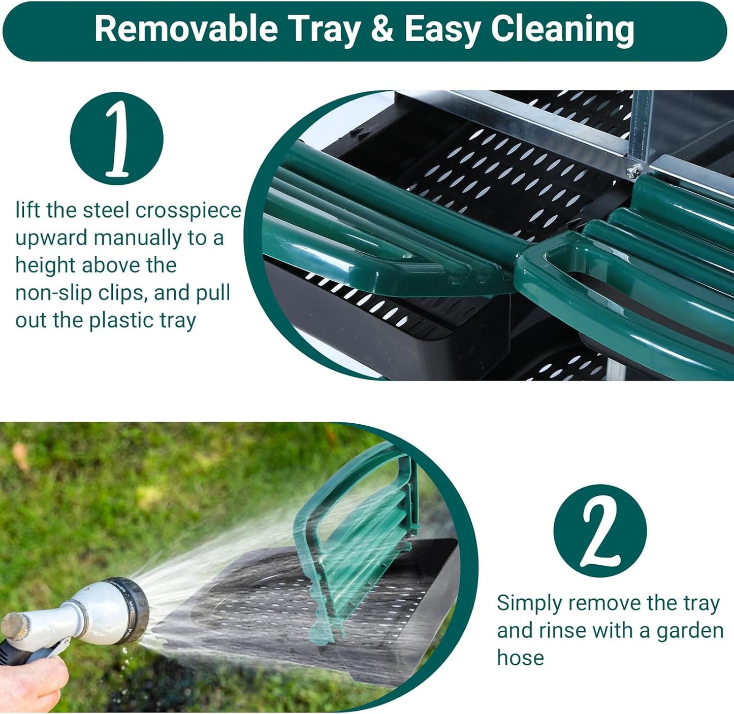 Nesting Boxes for Chickens, Chickens Laying Boxes for Chicken Coop with Legs, 6 Compartments Chicken Nesting Boxes, with Removable Tray, Easy Cleaning, for Hens Outdoor Chicken Coop Farm Yard, Green