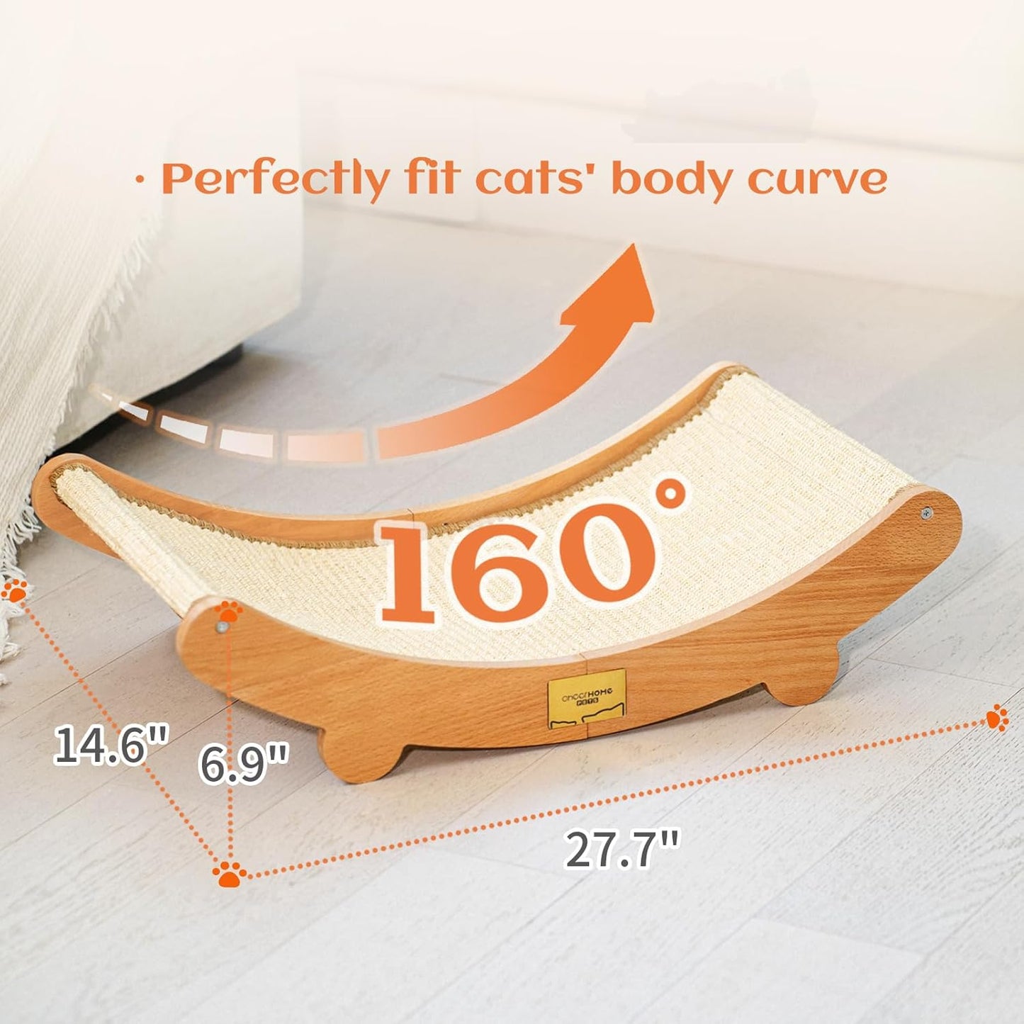 Sisal Cat Scratcher Bed for Indoor Cats Hammock for Scratching Pad Cat Chair Nartural Sisal Cat Scratch Post for Large Cat Scratcher Lounge(Large)