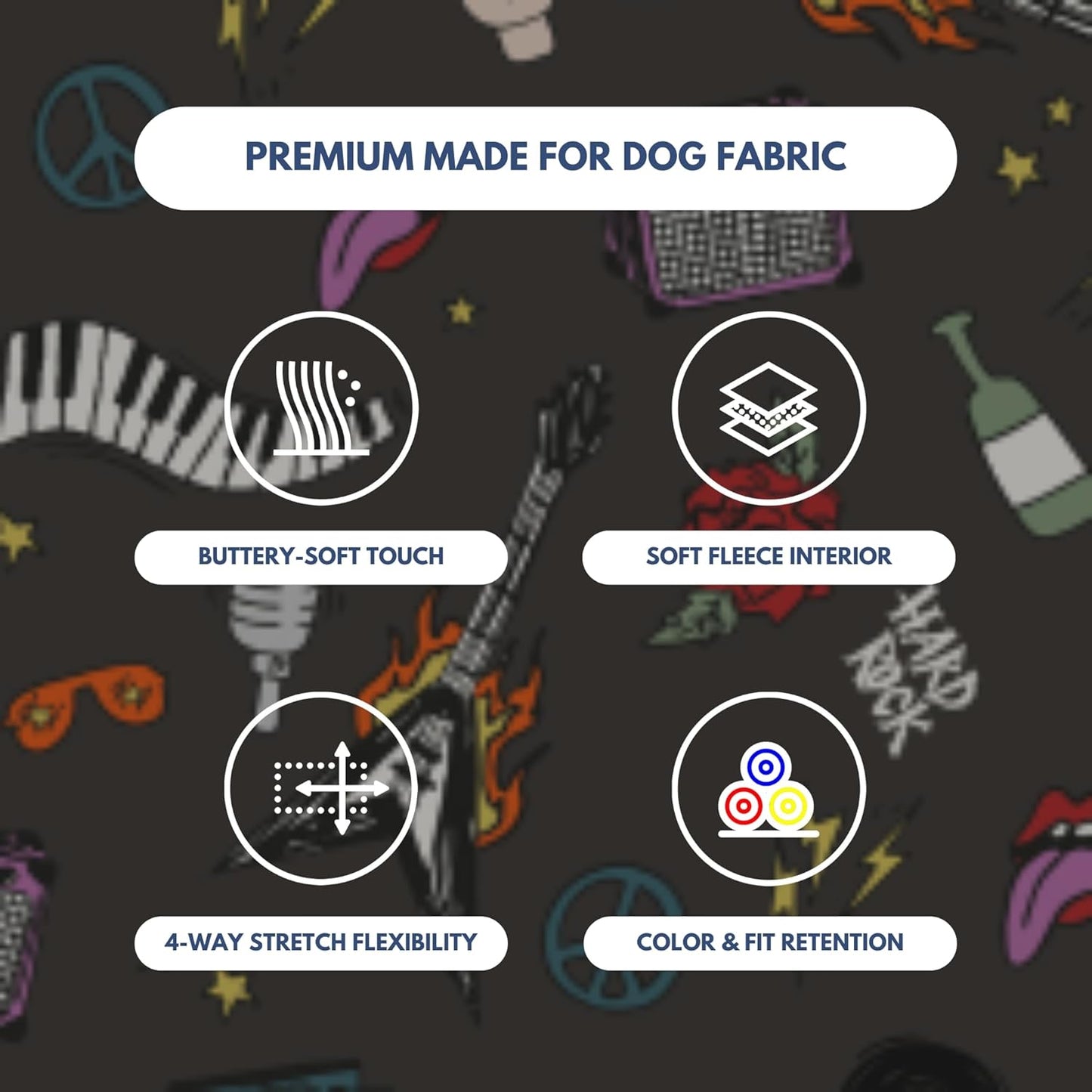 Spark Paws Dog Hoodie – Premium Dog Sweater for Small, Medium, and Large Dogs | Warm Outfits for French Bulldogs, Pitbull, Puppy, Winter Jacket Alternative - Rock and Roll -3XL