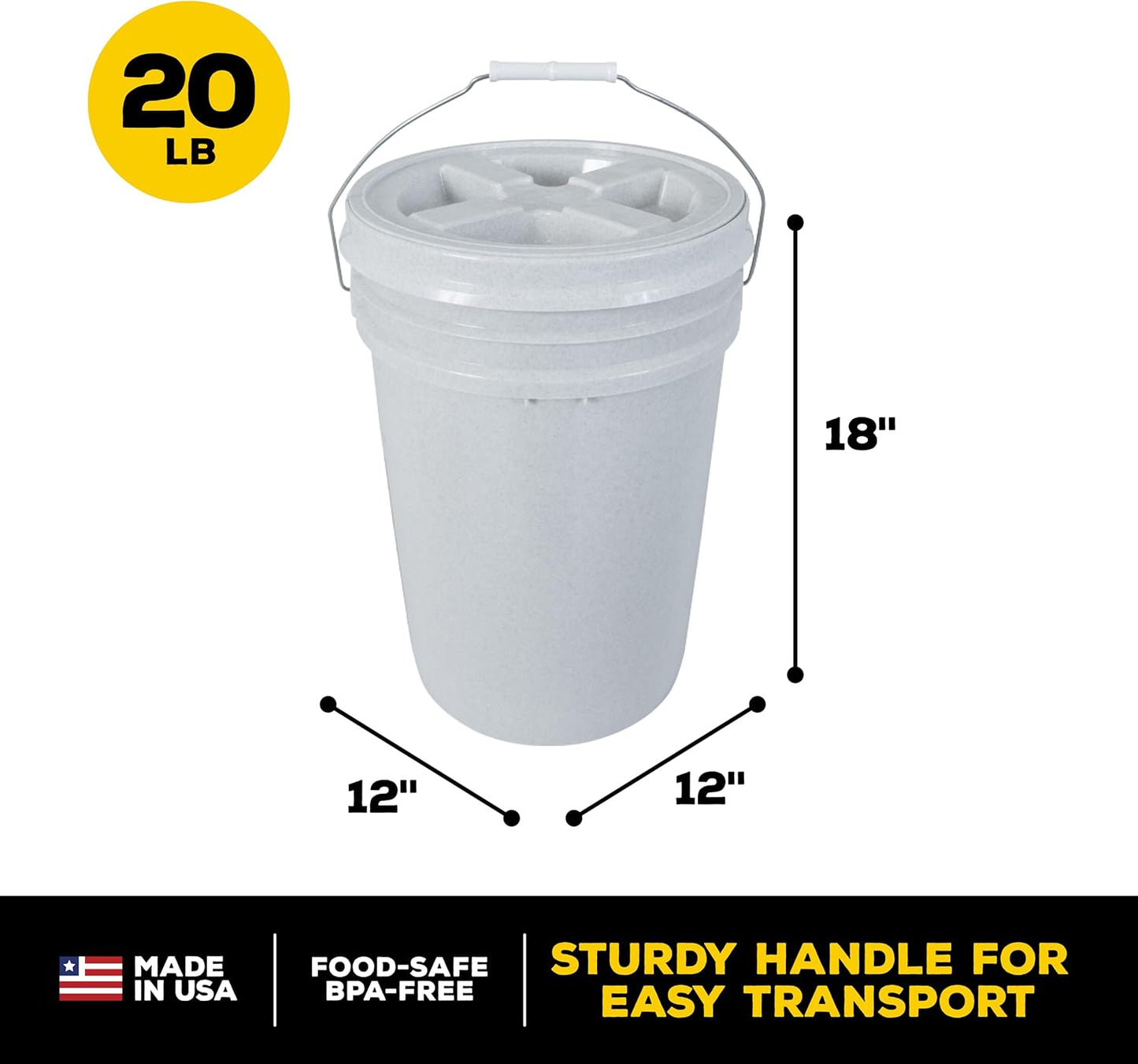 Gamma2 Vittles Vault Dog Food Storage Container, Up to 20 Pounds Dry Pet Food Storage, Made in USA