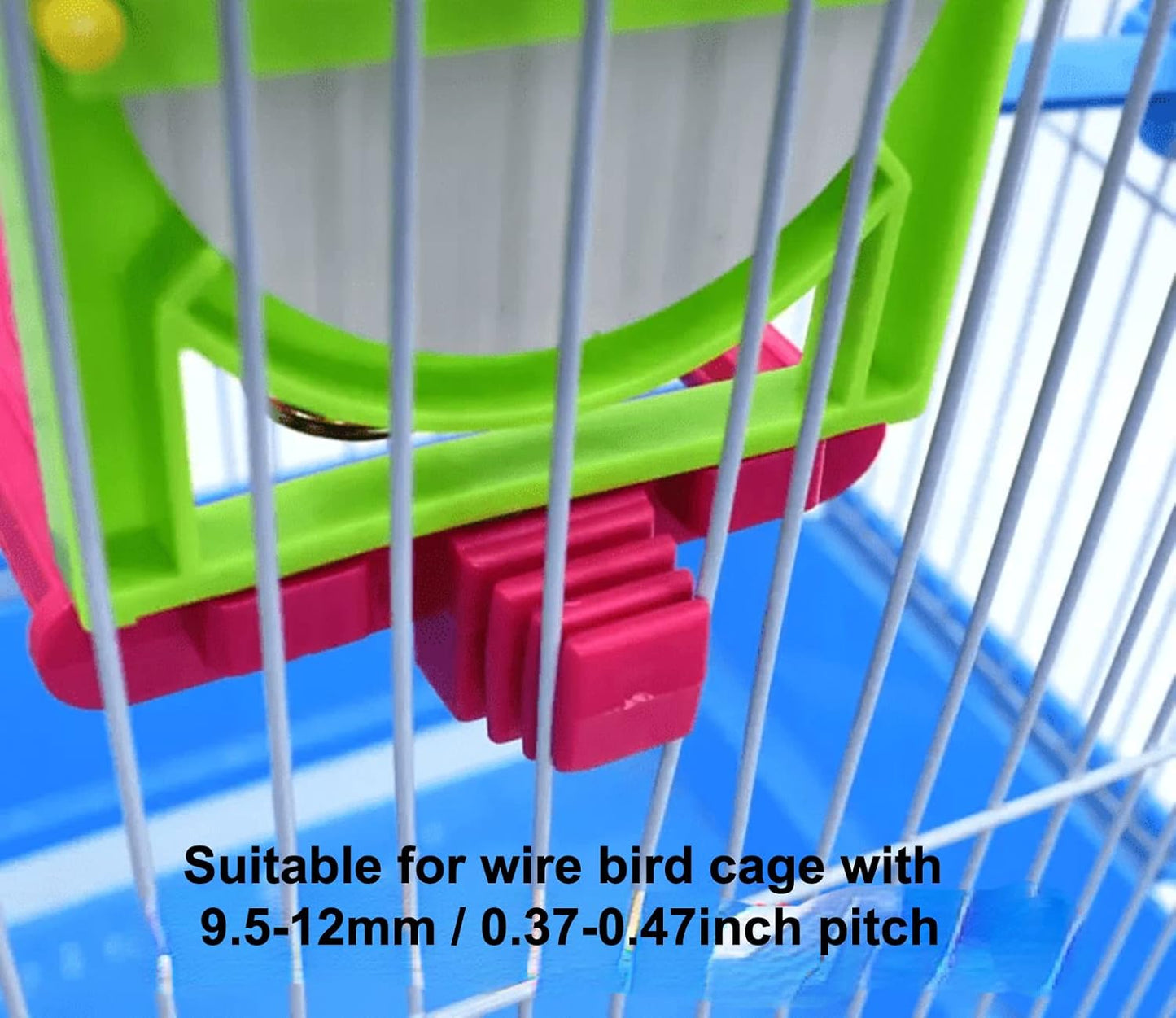 Bird Mirror for Cage, Bird Mirror Toy with Paddle Wheels and Perch, Bird Hanging Training Toys for Cage, Parrot Foraging Toys, Bird Interactive Intelligence Toy Random Color(Paddle Wheels)
