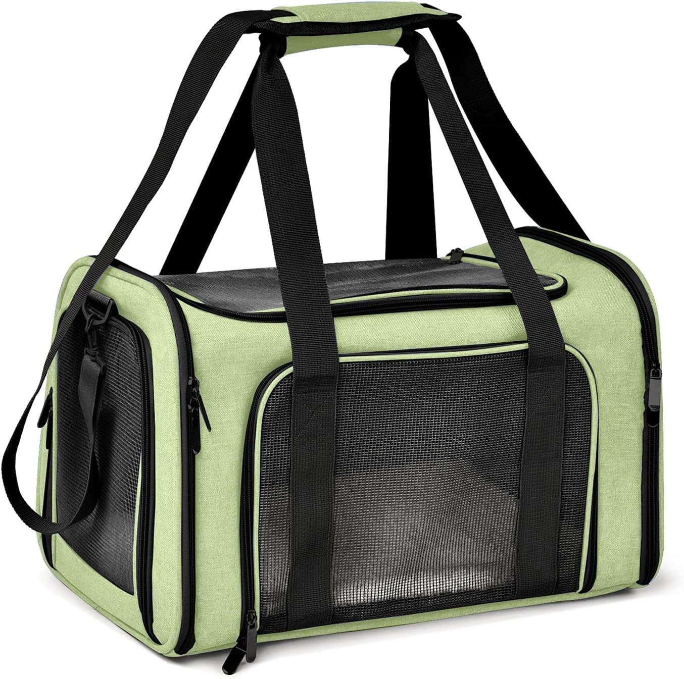 Large Cat Carriers Dog Carrier Pet Carrier for Large Cats Dogs Puppies up to 25Lbs, Big Dog Carrier Soft Sided, Collapsible Travel Puppy Carrier - Large - Green