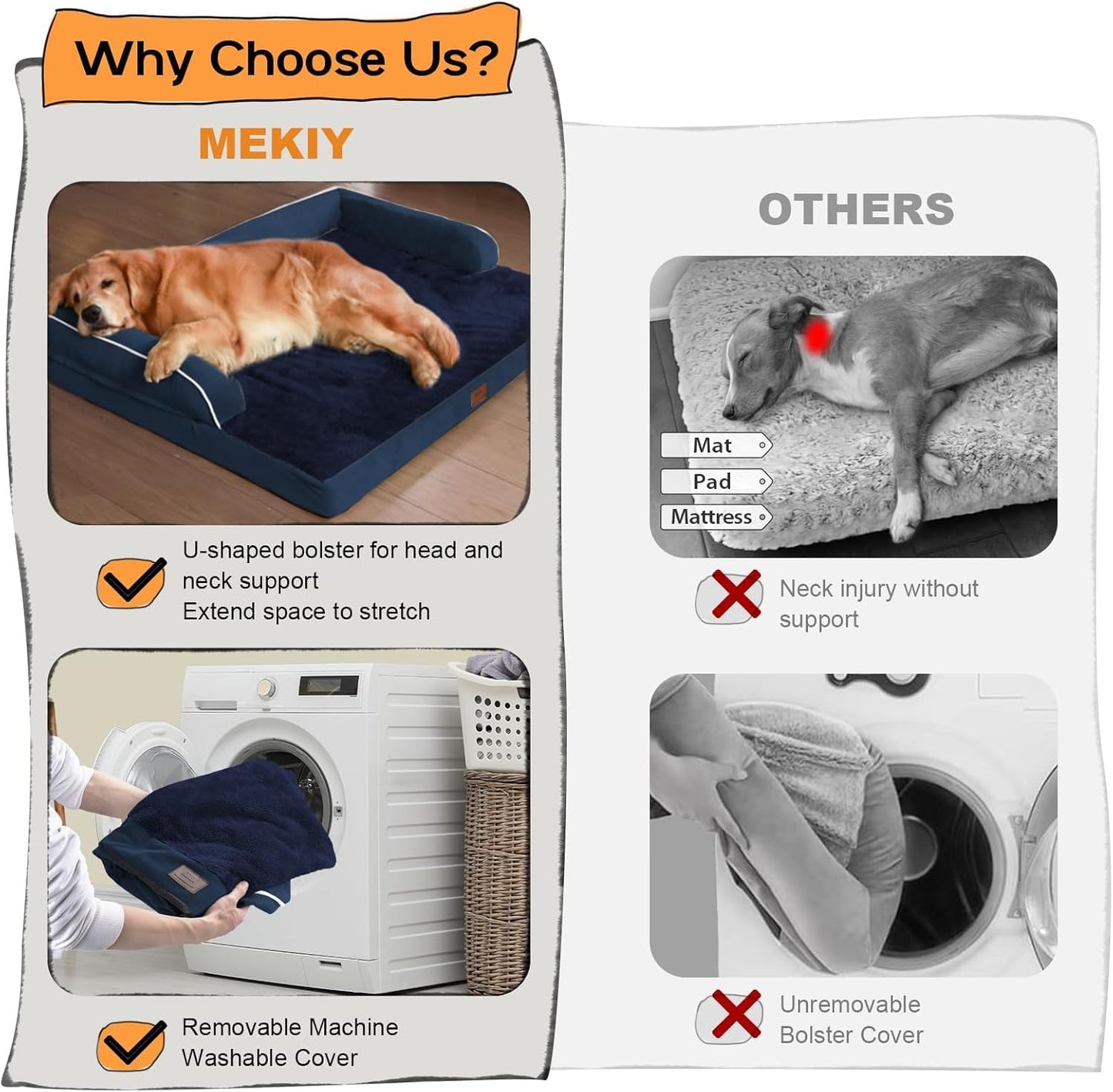 Small Dog Bed Orthopedic Washable Cat Bed Memory Foam Couch Sofa Comfy Pet Beds with Waterproof Removable Cover & Non-Slip Bottom