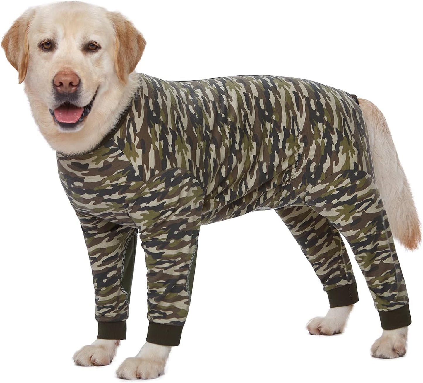 Yeapeeto Dog Onesie Surgery Recovery Suit for Large Medium Bodysuit Dogs Pajamas PJS Full Body for Shedding, Prevent Licking, Wound Protection, Cone Alternative (6XL, Camo)
