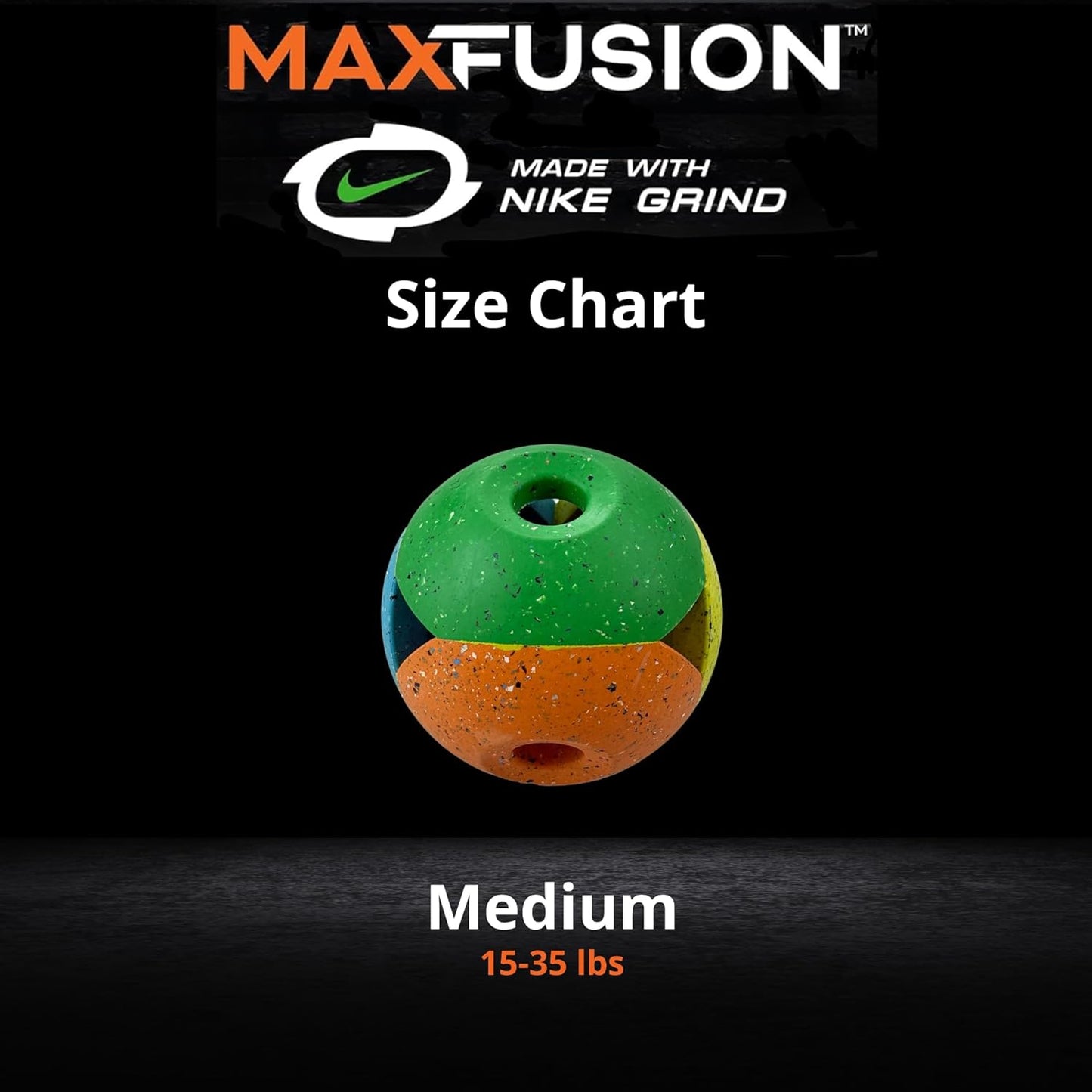 Max Fusion with Nike Grind, Arlee Quantum Treat Dispensing Dog Toy, Durable Dog Treat Toy, L