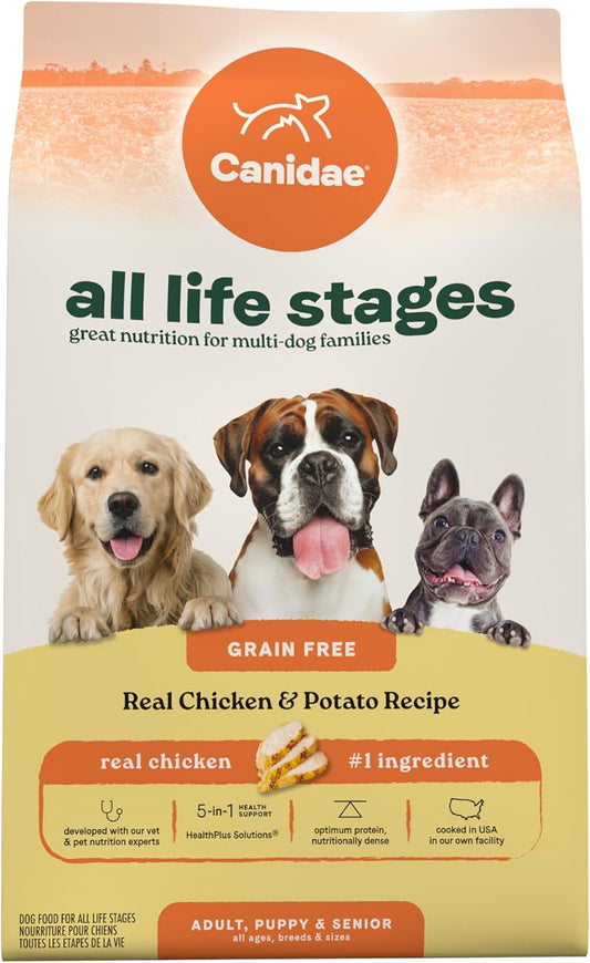 Canidae All Life Stages Real Chicken & Potato Recipe – High Protein and Grain-Free Premium Dry Dog Food for All Ages, Breeds, and Sizes– 24 lbs.