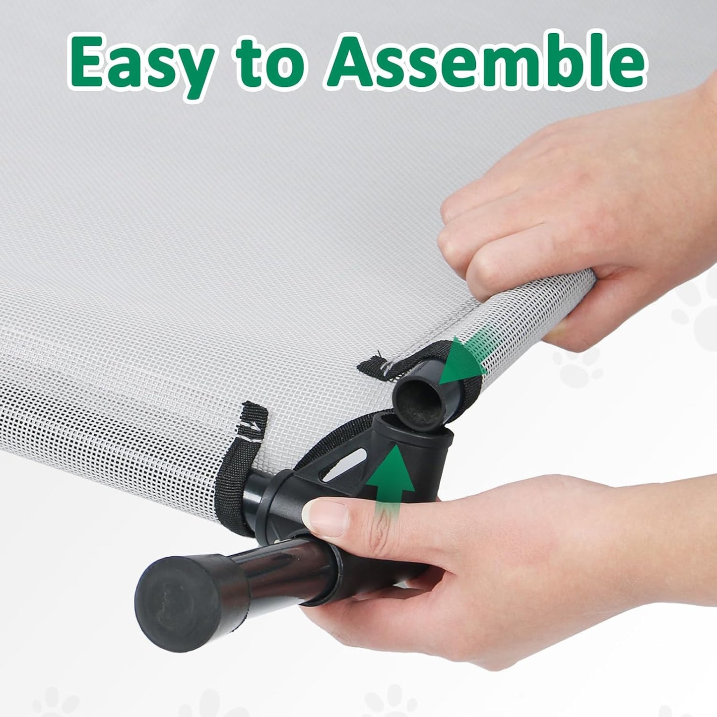 Elevated Dog Cots Beds for Large Dogs, Raised Outdoor Dog Bed with Frame, Lifted Pet Hammock Beds with Breathable Mesh, Non Slip, Easy to Clean, Grey