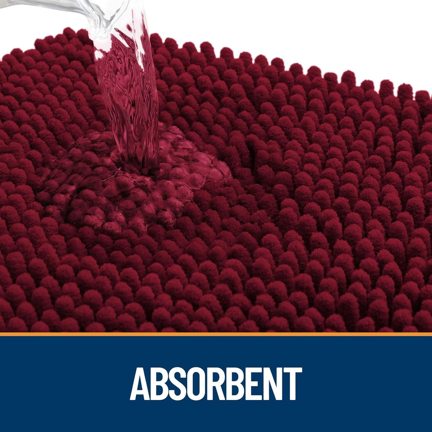 OLANLY Dog Door Mat for Muddy Paws 40x24, Absorbs Moisture and Dirt, Absorbent Non-Slip Washable Doormat, Quick Dry Chenille Mud Mat for Dogs, Entry Indoor Entryway Carpet for Inside Floor, Burgundy