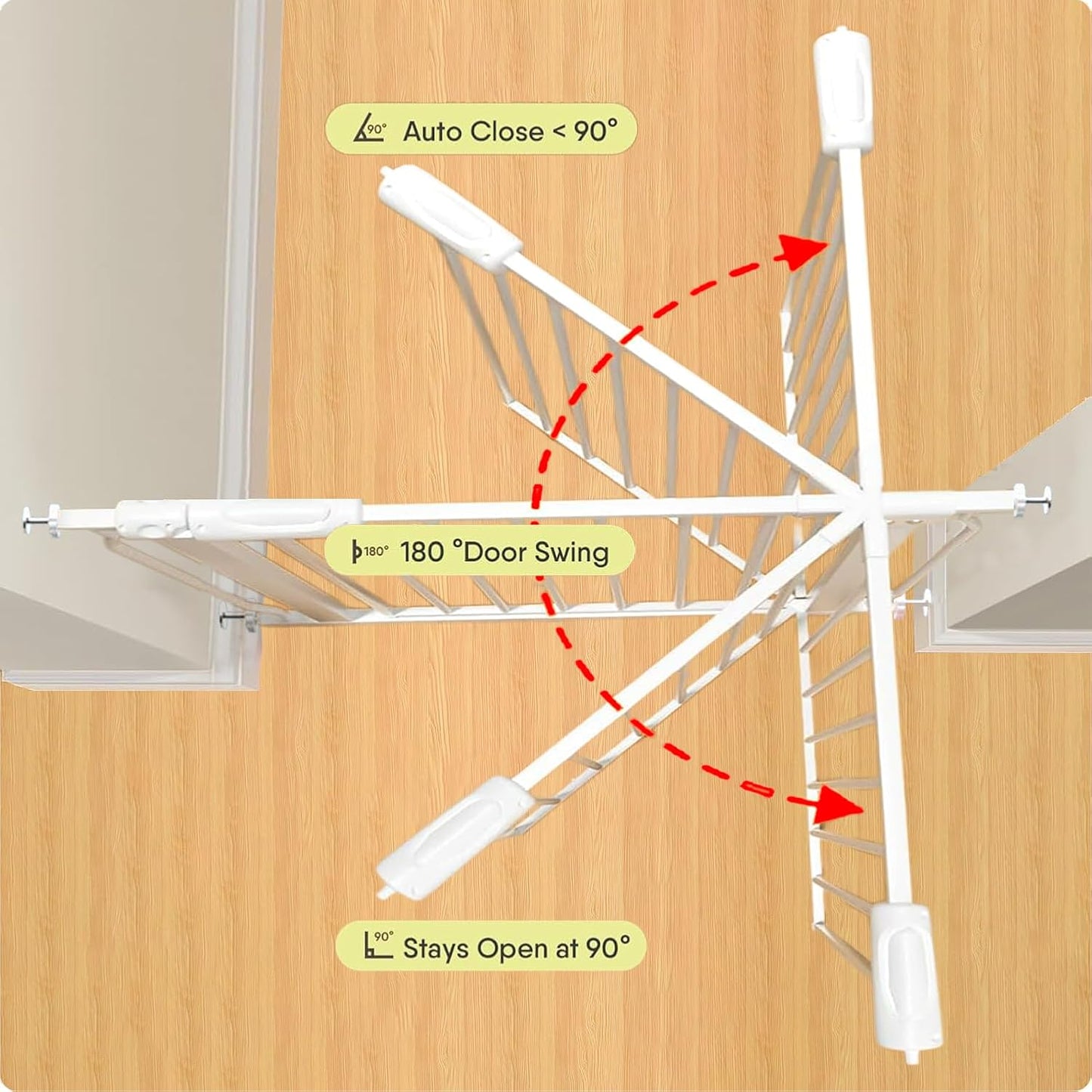 Baby Gates Extra Wide 71.5-76.4 Inch Large Baby Gates for Stairs Tension Pet Dog Gates Indoor for Doorways No Drilling Pressure Mounted Pet Gates for Kids