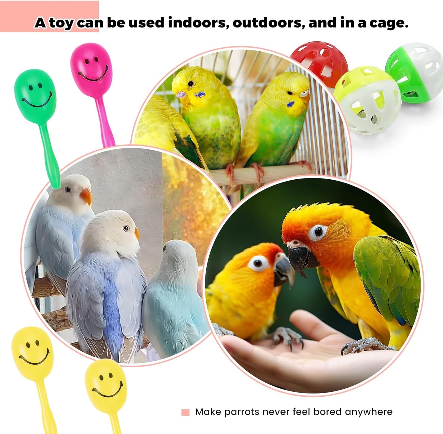 23 Pieces Bird Toys-Bird Toys for Parakeets, Suitable Budgies Cockatiels Lovebird Monk Parakeet Amazon Parrot Sun Conure
