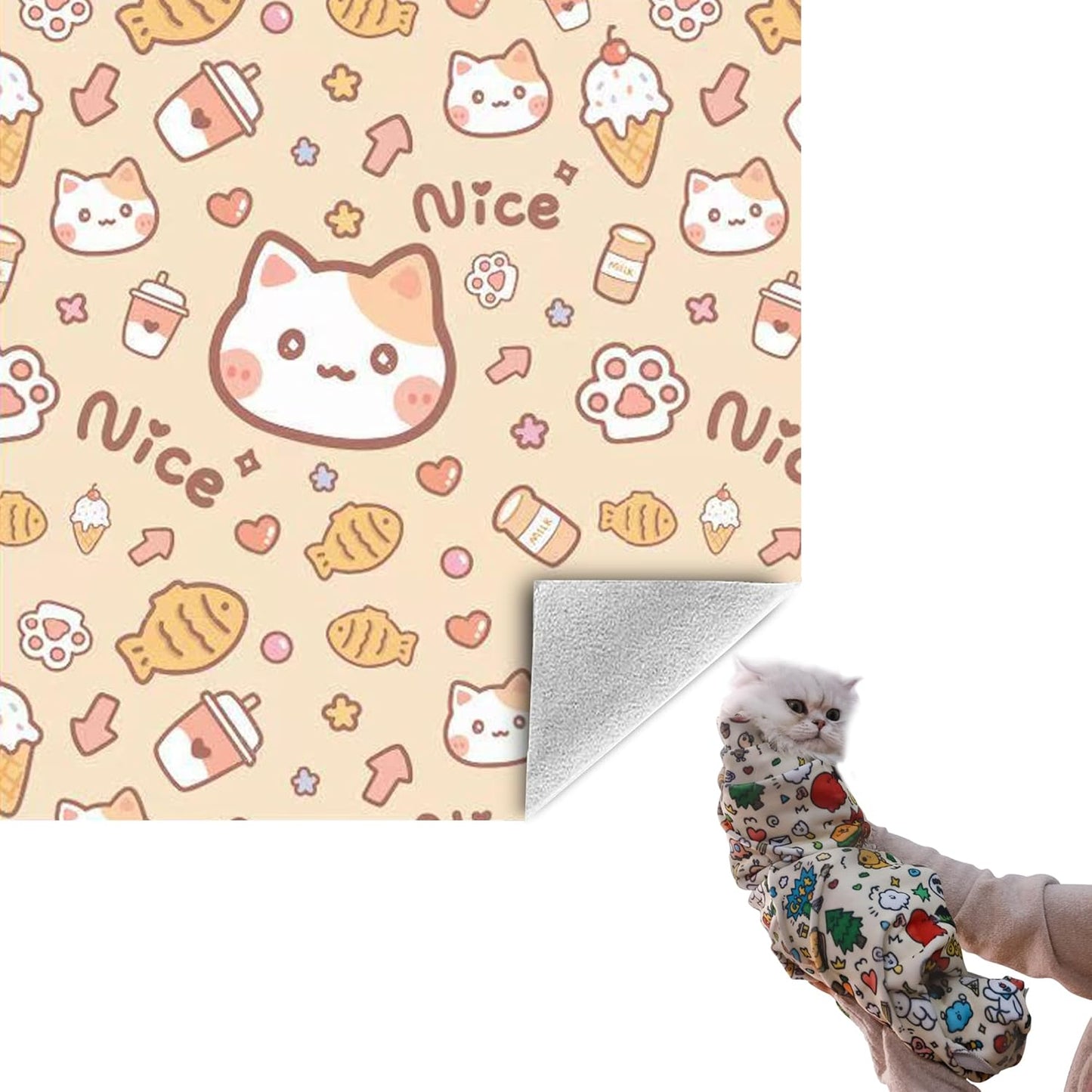 21.7" Grooming Wrap Cat Wrap for Cutting Nails Cat Restraint for Nail Clipping Cat Swaddle Wrap Cat Burrito Wrap M(Within 6lbs) Anti-Scratch Anti-Escape Multifunctional Pet Tool