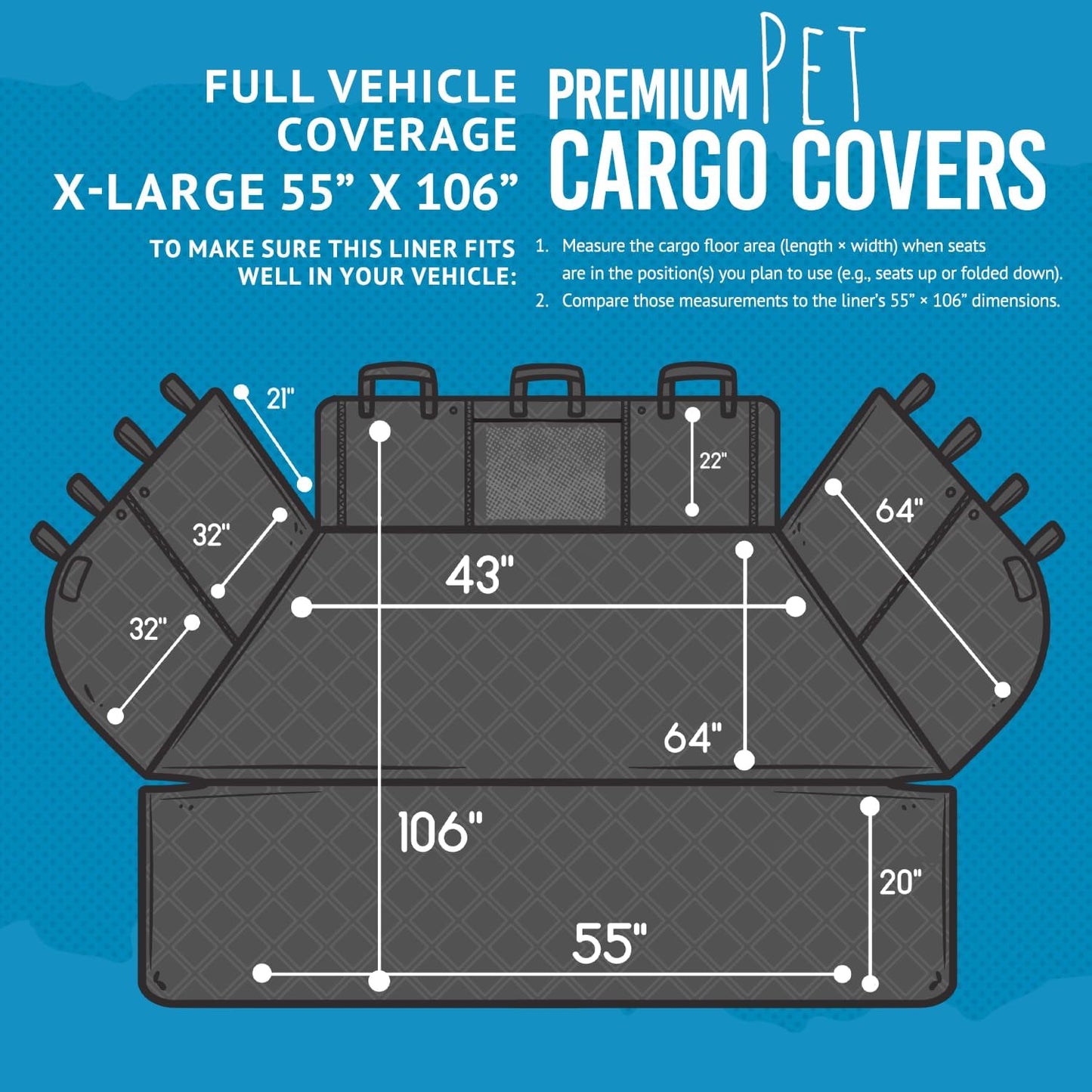 Bulldogology Cargo Liner for SUV - Heavy Duty Pet Trunk Liner Cargo Cover - Waterproof Cargo Cover for Dogs Hair, Muddy Paws - Protector Cargo Mats for Back of SUV (X-Large, Black)