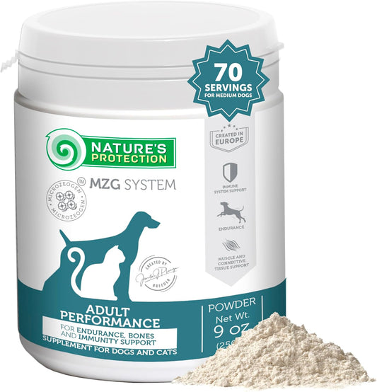 Nature's Protection Dog Joint Supplement - Mineral Powder Supplement for Pet Muscle Recovery, Stronger Bones, Immune & Gut Health for Dogs & Cats of All Breeds, 9 Oz