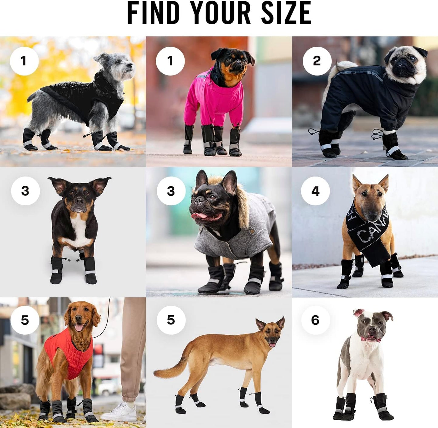 Canada Pooch Dog Winter Boots - Paw Protection, Anti-Slip Dog Shoes with Reflective Strap, Easy On for Small Medium Large Dog Booties - Black, Size 3