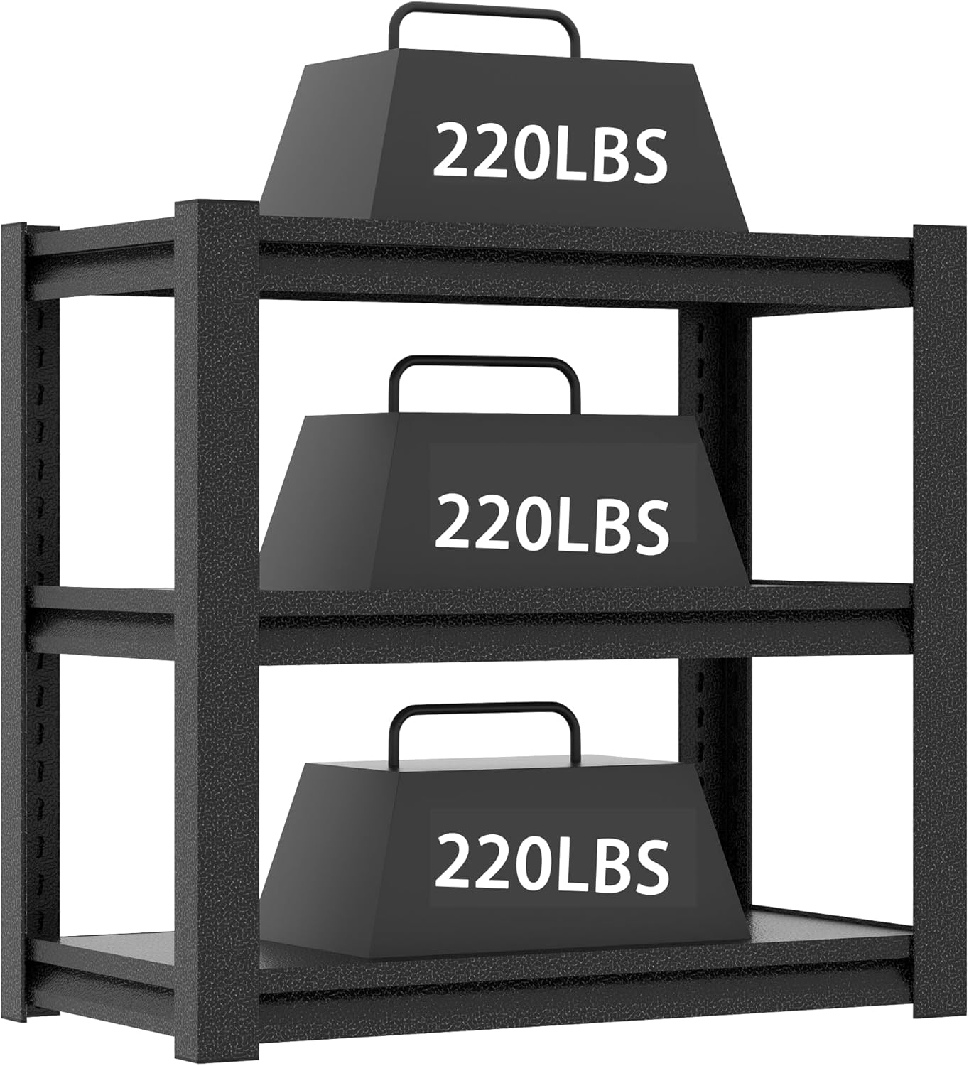 Metal Aquarium Stand with a Adjustable 3-Tier Fish Tank Rack,Tank Not Included,for Home Office(31.5" L x 18" W x 34" H). (Black)