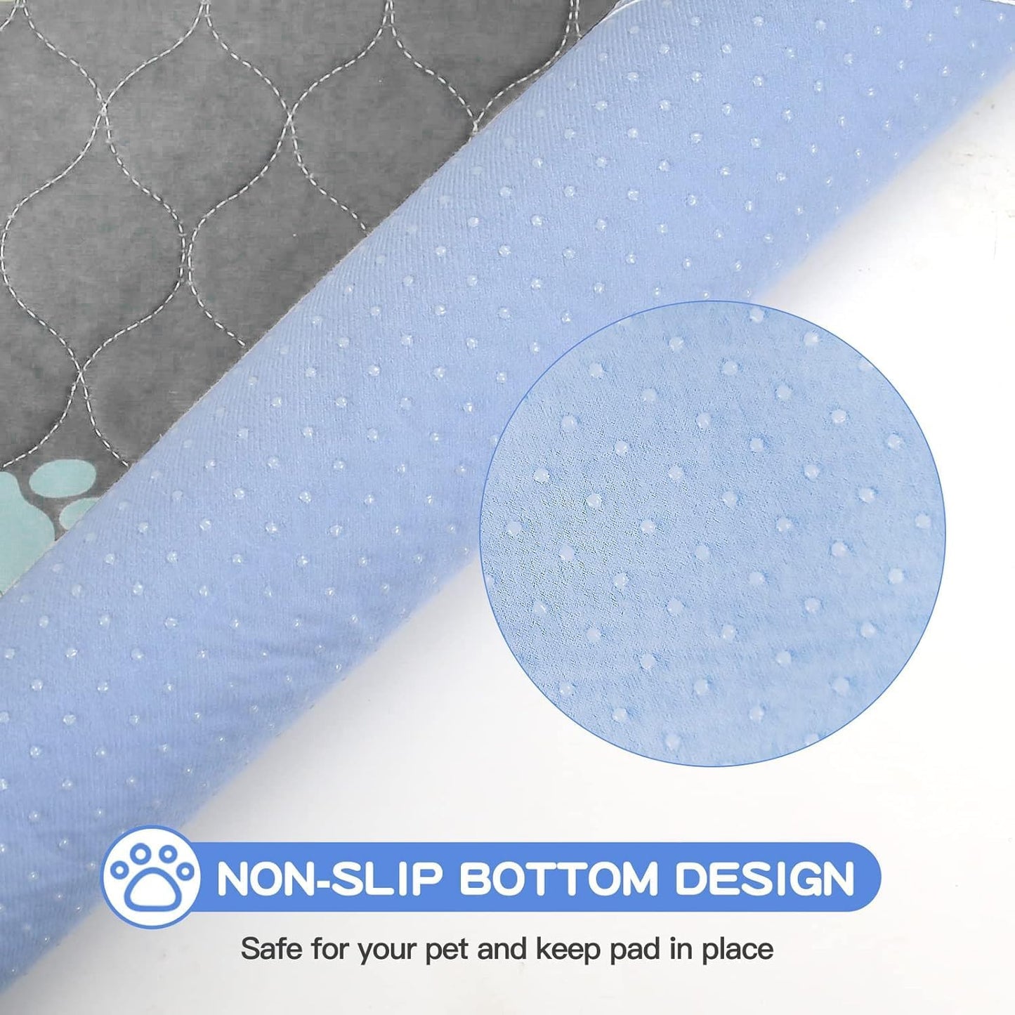 Aitmexcn Washable Puppy Dog Pee Pad, 4PCS 100% Waterproof Whelping Training Mat for Puppy/Senior Dog, Fast Drying Reusable Puppy Pads for Indoor, Outdoor and Car Travel- 18x24'' Llight Gray