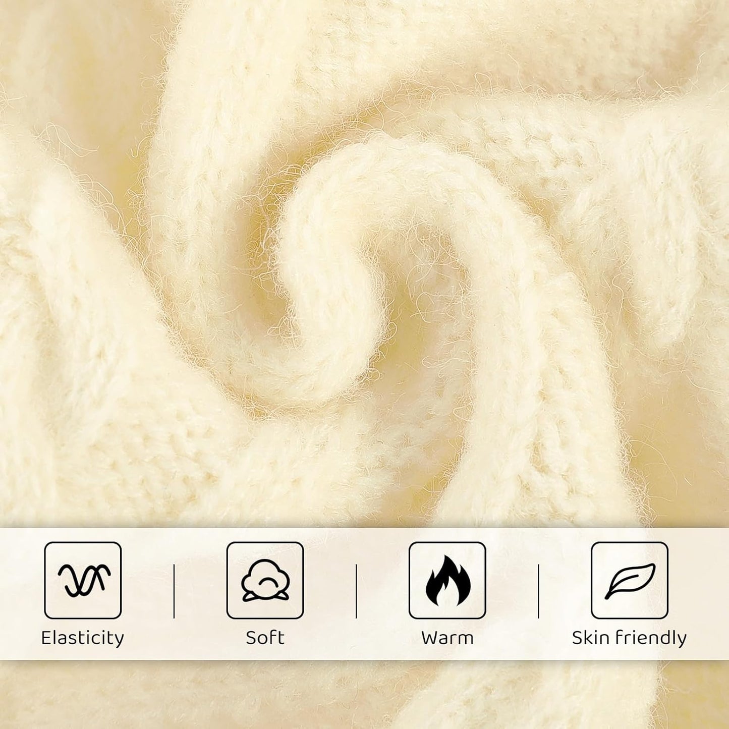 Queenmore Small Dog Pullover Sweater, Cold Weather Cable Knitwear, Classic Turtleneck Thick Warm Clothes for Chihuahua, Bulldog, Dachshund, Pug (White, X-Small)