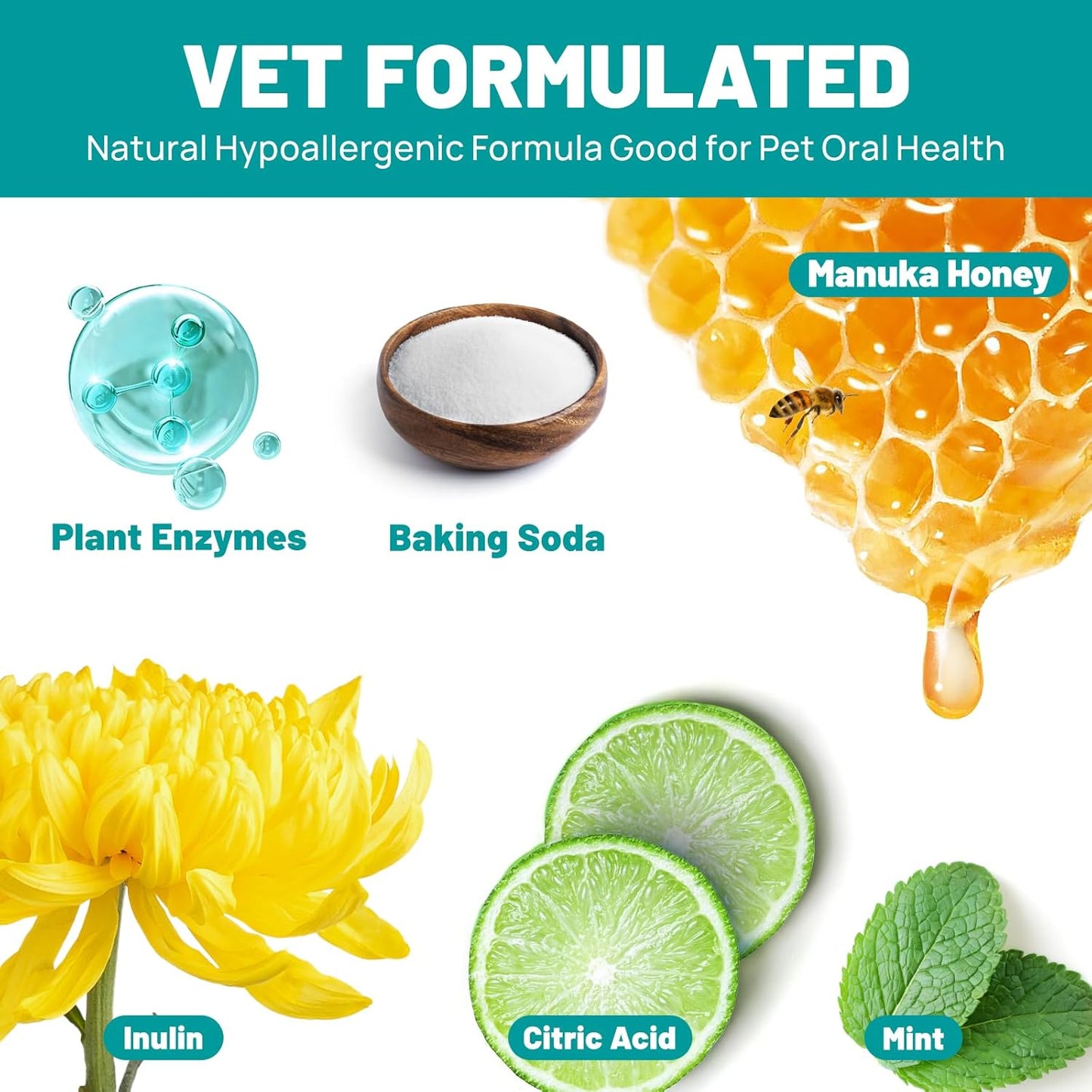 Dog Dental Care Wipes - Cat & Dog Teeth Cleaning Finger Wipes - Tooth Brushing Kit Dental Wipes - Reduces Plaque & Freshens Breath, Honey Scent