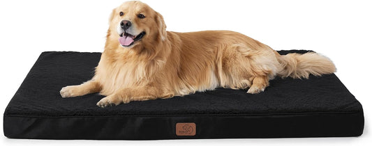 Bedsure XL Dog Beds Large Sized Dog -Orthopedic Flat Extra Large Pet Beds with Removable Washable Cover, Egg Crate Foam Mat, Suitable for Pet Up to 100 lbs