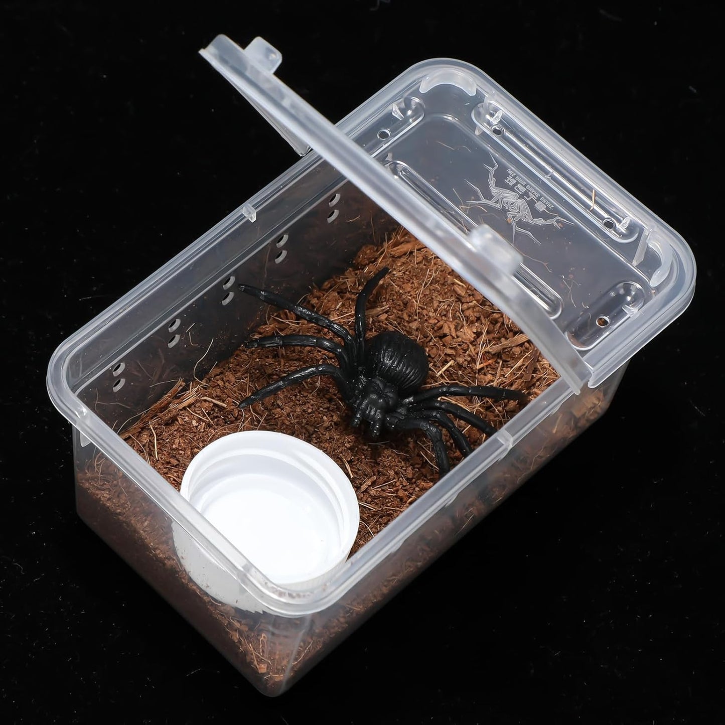 Irenare 8 Pcs Reptile Breeding Breeding Box Plastic Spider Terrarium Tarantula Feeding Box for Bearded Dragon Lizard Spider Gecko Scorpion(Vent Holes,4.33 x 2.76 x 2.95 Inch)