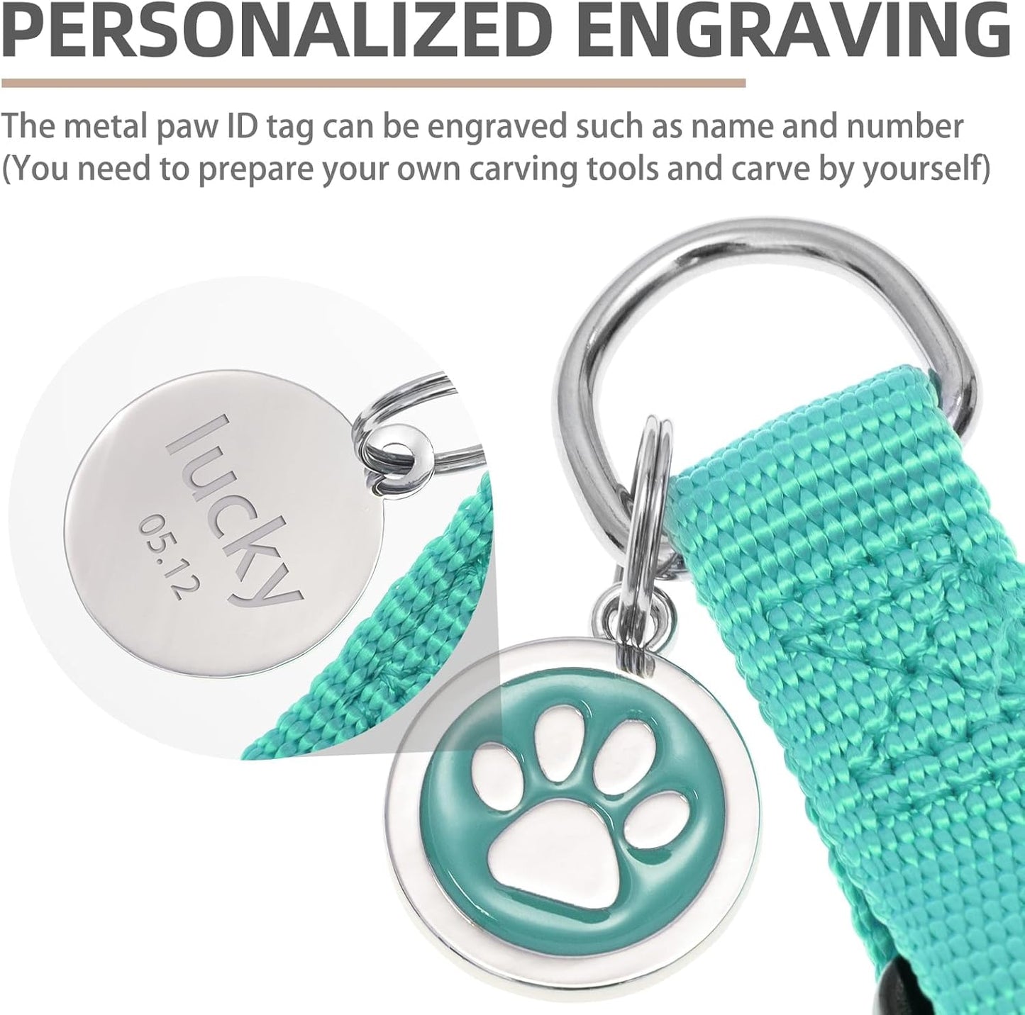 PUPTECK No Pull Dog Harness Soft Adjustable Basic Nylon Step in Puppy Vest Outdoor Walking with ID Tag