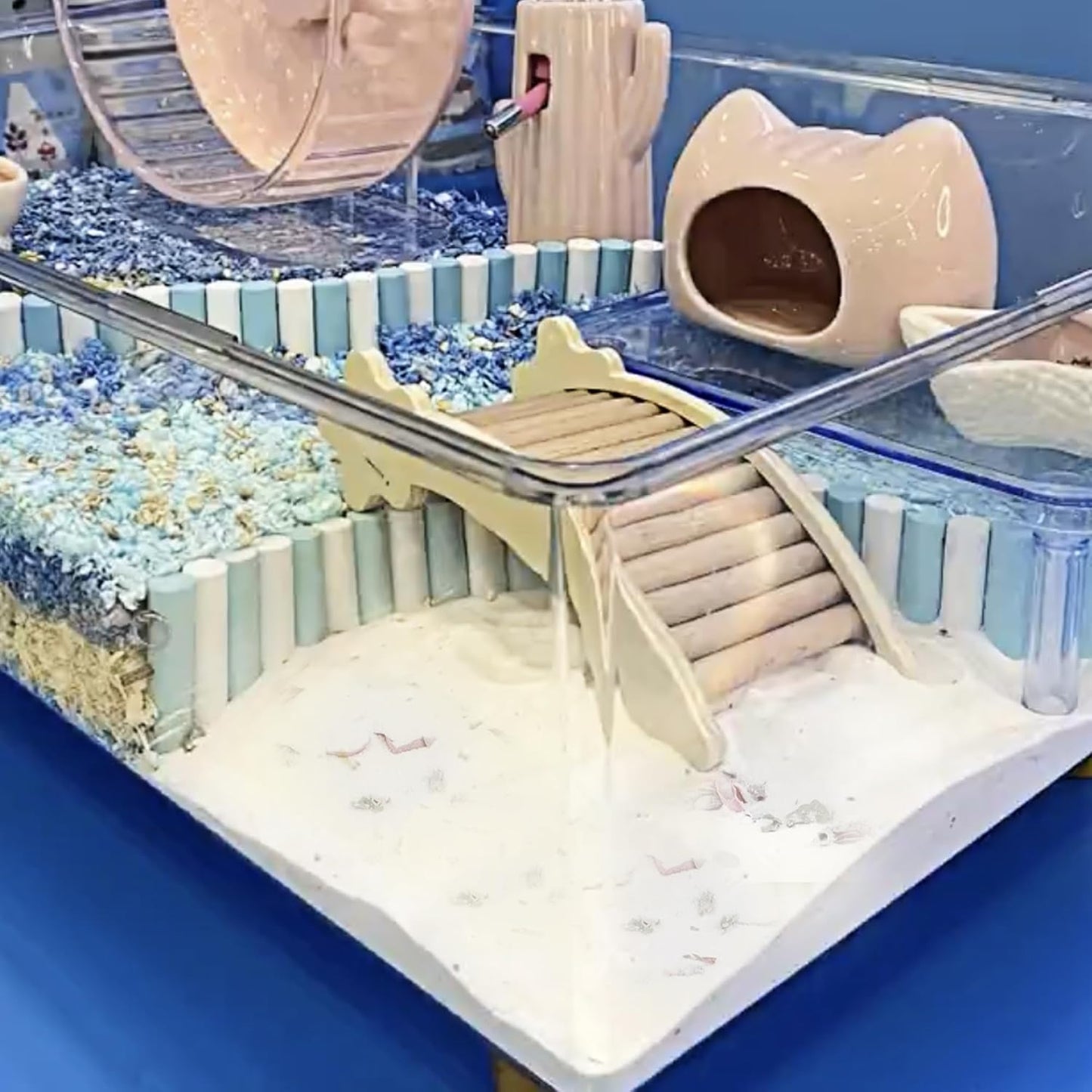 DR.DUDU Hamster Bath Sand, 6.6lb Dust Free Desert Sand or Potty Litter Sand for Hamster Chinchillas Gerbil Syrian Mice Small Animals (White, Flower Smell)