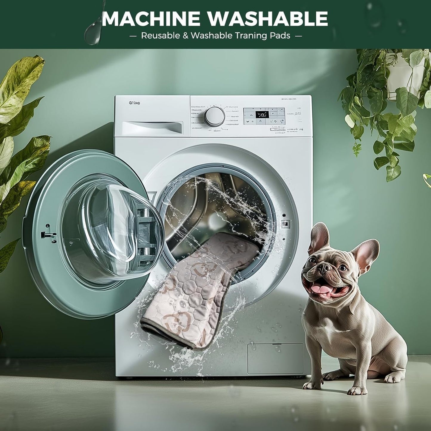 FXW Washable Pee Pads for Dogs, Puppy Pads with Super Absorbent, Specifically Designed for 24inch Cages, 23" × 17" Rectangle, Khaki, 4 Packs