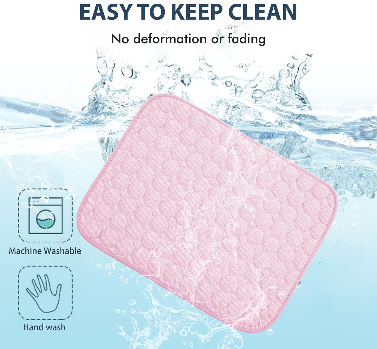 MICROCOSMOS Summer Cooling Mat & Sleeping Pad- Water Absorption Top, Materials Safe, Easy Carry, EZ Clean. Keep Cooling for Pets, Kids and Adults.(Pink, 40" x 28")