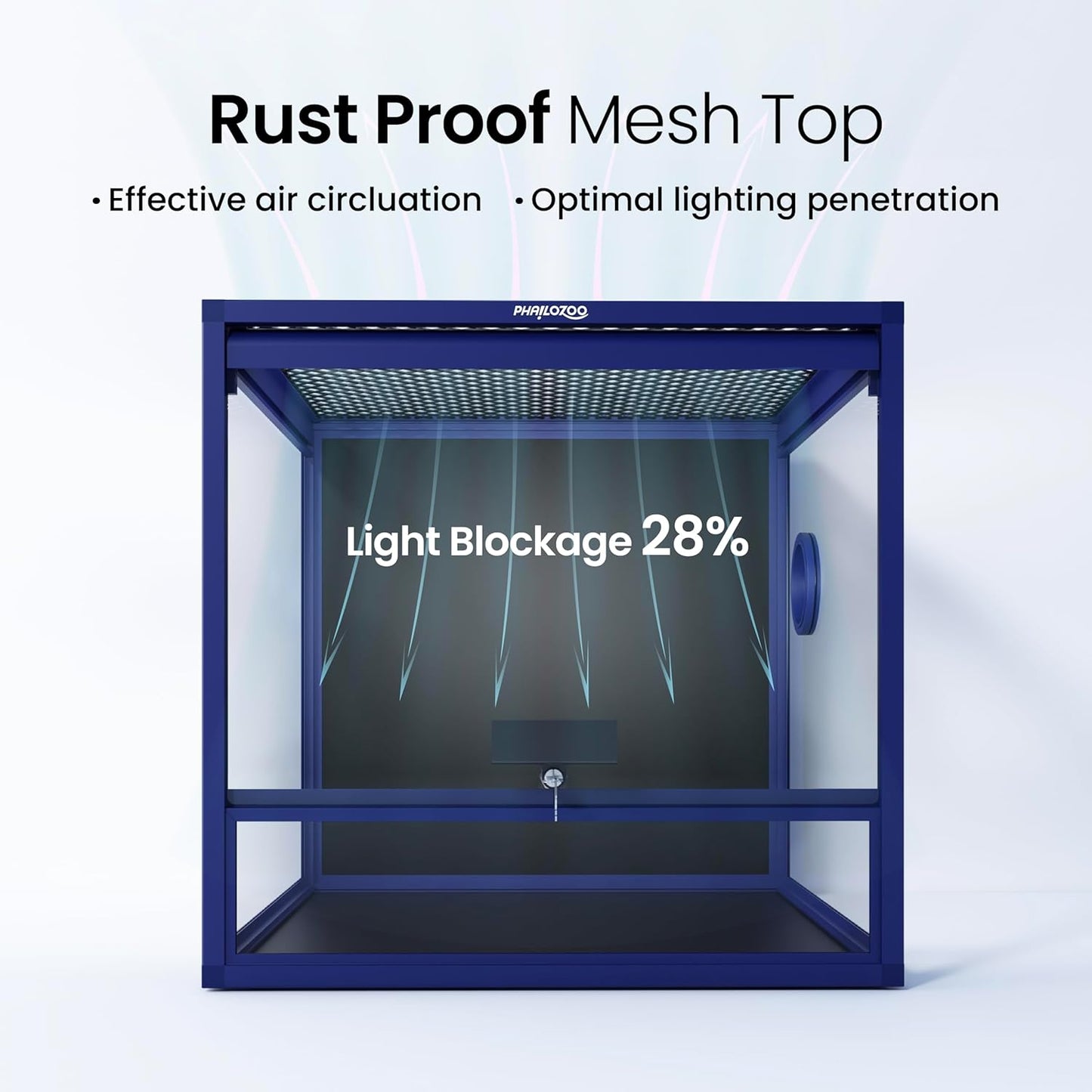 MagicCube 18'' x 18'' x 18'' Reptile Tank with Lock, 24 Gallon Reptile Terrarium with Flip-Up Tempered Glass Door, Top Screen Ventilation for Leopard Gecko - Bottom Not Leakproof