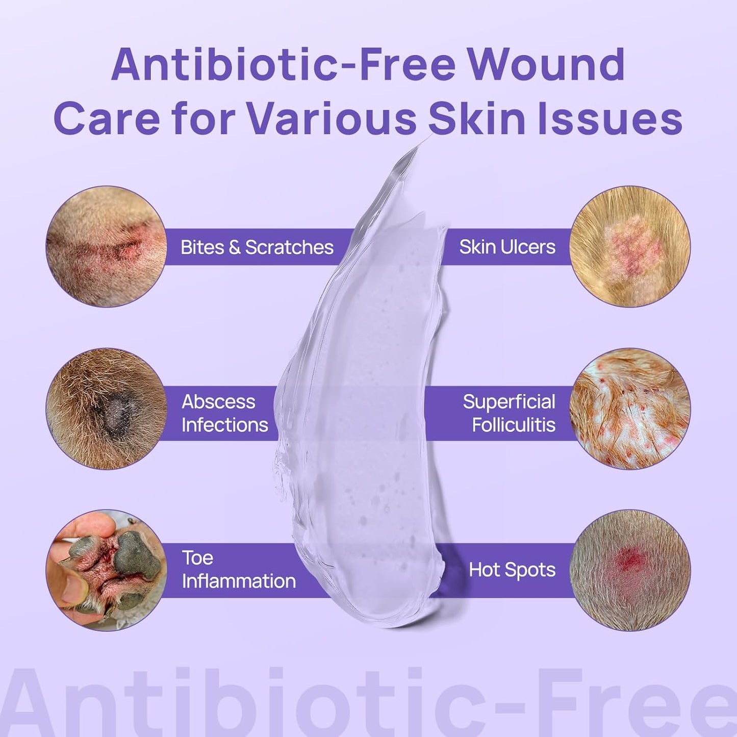 HICC PET Dog Wound Care Hydro Gel, Heals Wounds, Soothes Inflammation, Prevents Infection, Treats Bites, Scratches & Skin Ulcers, Cat Wound Care Solution, Horses First Aid Kits, 3.4 Ounces