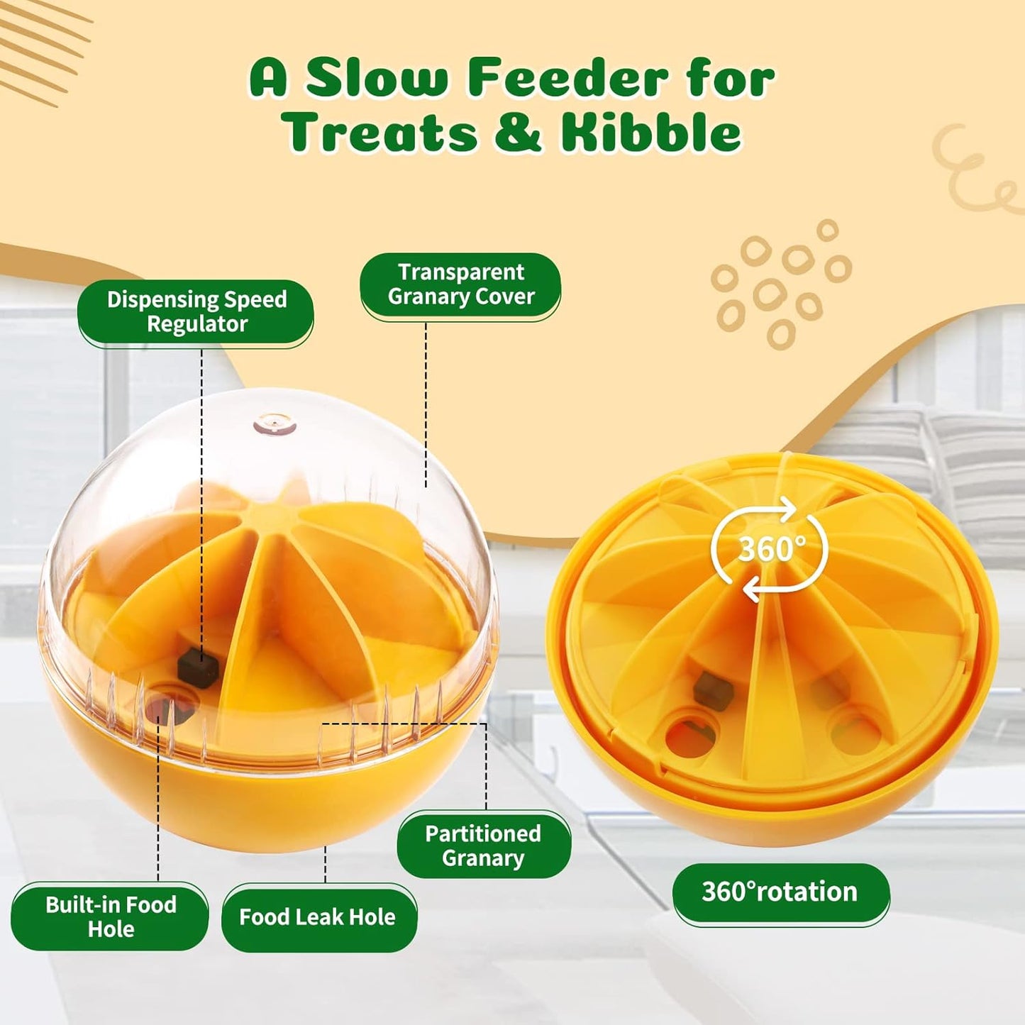 Treat Dispensing Dog Toys - Puzzle & Slow Feeder Ball for Large, Medium & Small Dogs, Mentally Stimulating Enrichment Toys