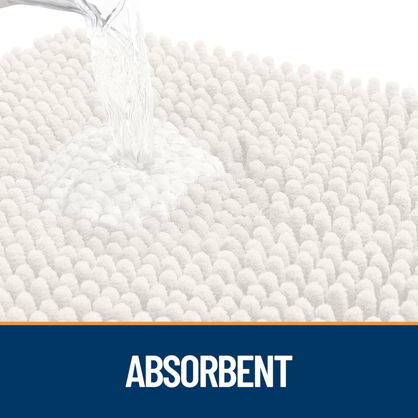 OLANLY Dog Door Mat for Muddy Paws 47x24, Absorbs Moisture and Dirt, Absorbent Non-Slip Washable Doormat, Quick Dry Chenille Mud Mat for Dogs, Entry Indoor Entryway Carpet for Inside Floor, Ivory