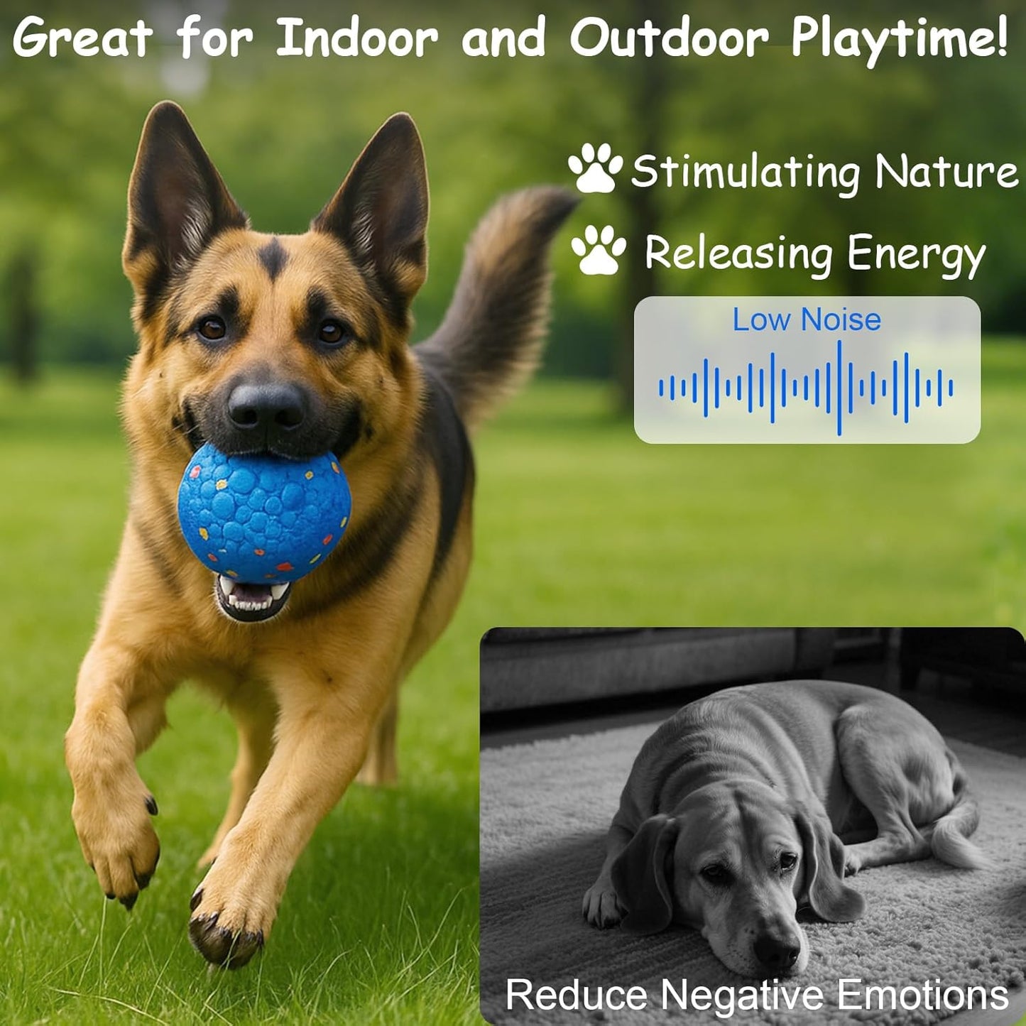 AIERSA Interactive Dog Ball Toys To Keep Them Busy, Automatic Bouncy Moving Rolling Ball Toy Anti Boredom, Self Play Smart Electric Active Balls for Medium Large Dogs,E-TPU Material for Inside Outside