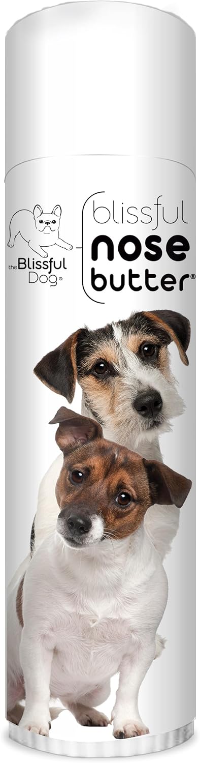 The Blissful Dog Jack Russell Terrier Nose Butter for Dry, Cracked Skin, Lick-Safe Dog Nose Balm with Moisturizing Shea Butter, Almond, Olive, and Essential Oils, Pet Supplies, Uncented, 0.50 oz.