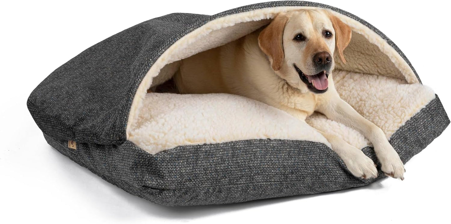 Snoozer Pet Products Luxury Rectangle Cozy Cave Dog Bed with Microsuede, Showdog Collection, Large, Merlin Pewter