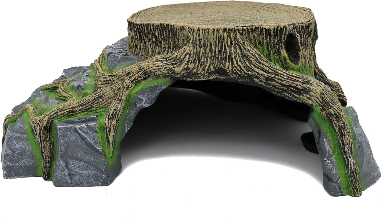 JIHAQUA Extra X Large Resin Reptile Tank Hideouts Cave Habitat Decor for Leopard Gecko Tank Accessories