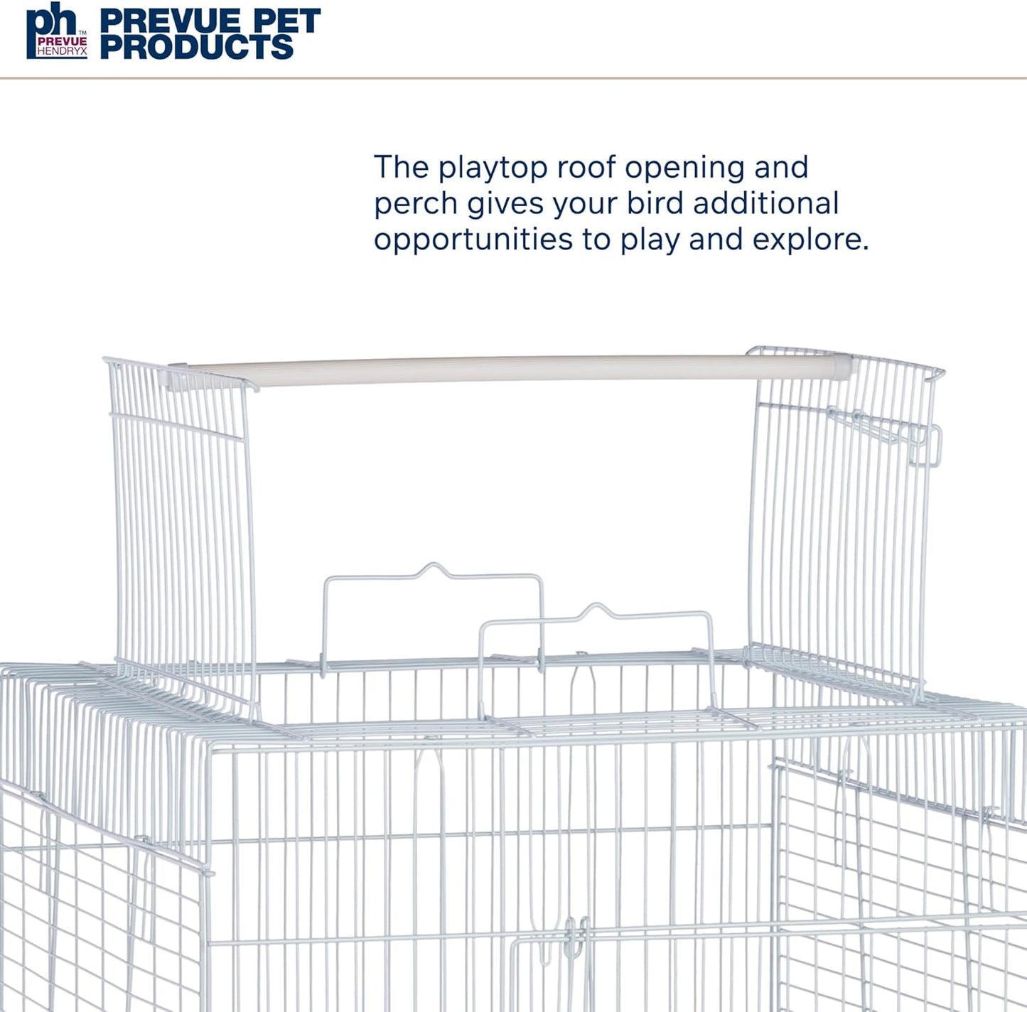 Prevue Hendryx Clean Life Playtop Cage, White, 1/2" (SP851W/W)