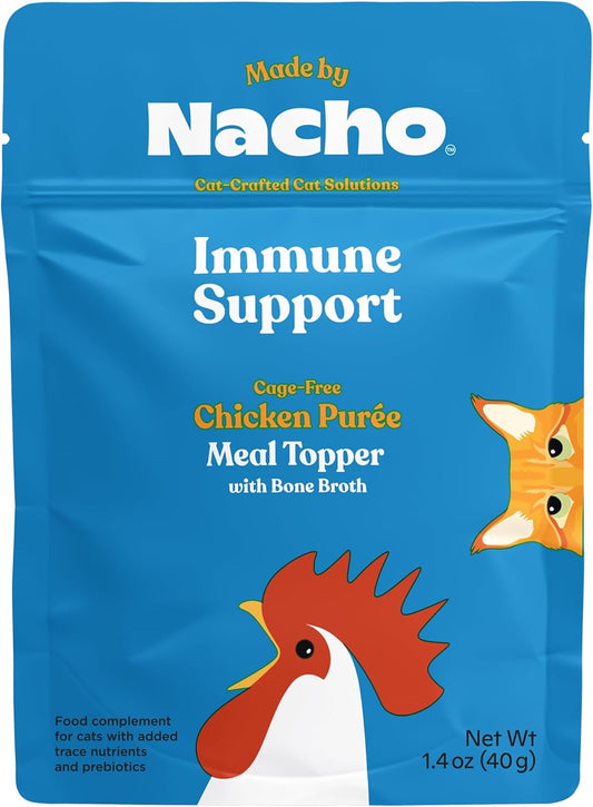 Made by Nacho Immunity Support Cage-Free Chicken Puree Meal Topper with Bone Broth (36 Count), Limited Ingredients