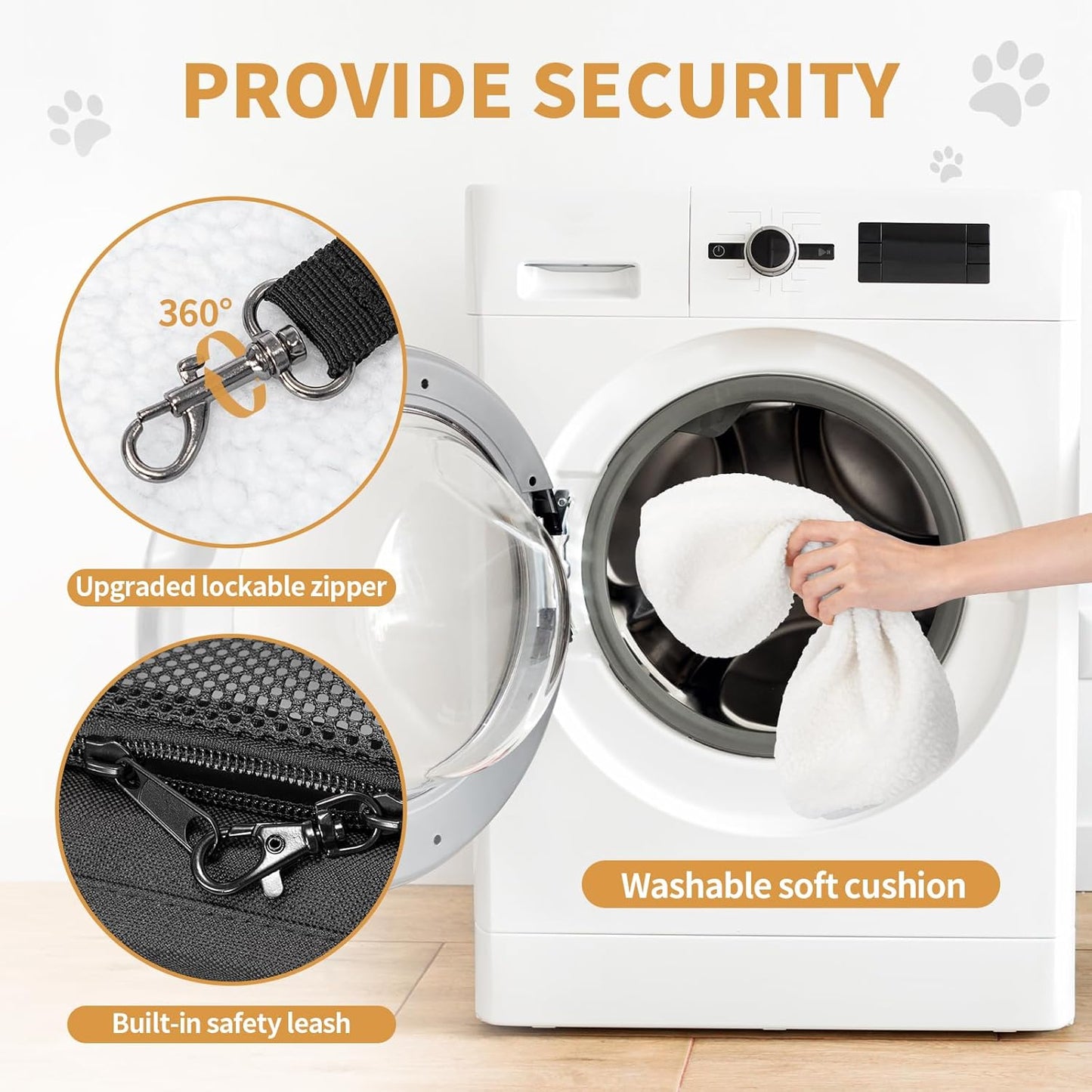 ‌Petsfit Airline Approved Pet Carrier for Small Dogs & Cats, 19x9x12 TSA Approved Carrier, with Removable Dual-Sided Padding (2-Way Placement) - Fits Under Most Airplane Seats, Escape Proof (Black)